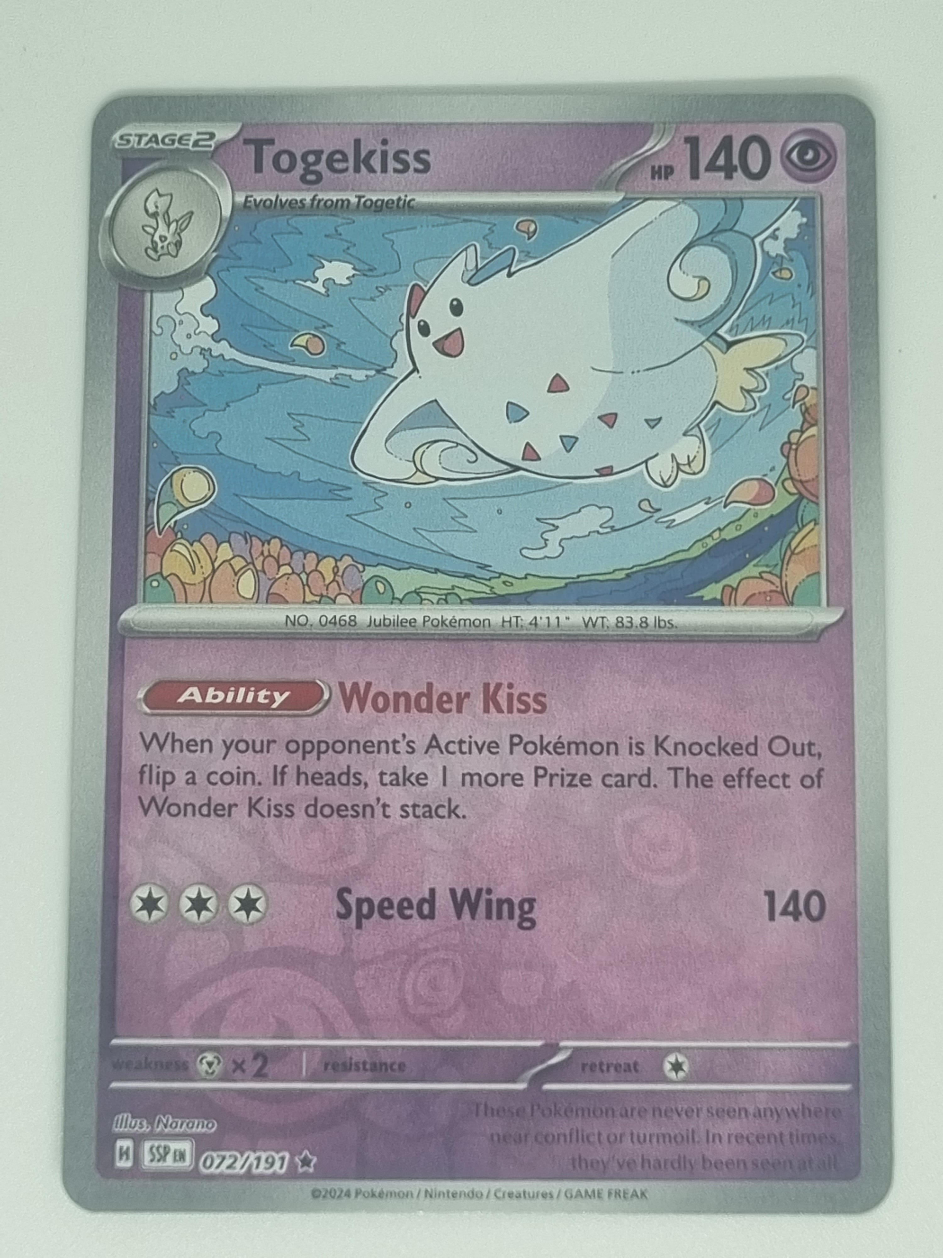 Pokemon TCG - Surging Sparks - #072/191 - Reverse Holo - Togekiss - Rare