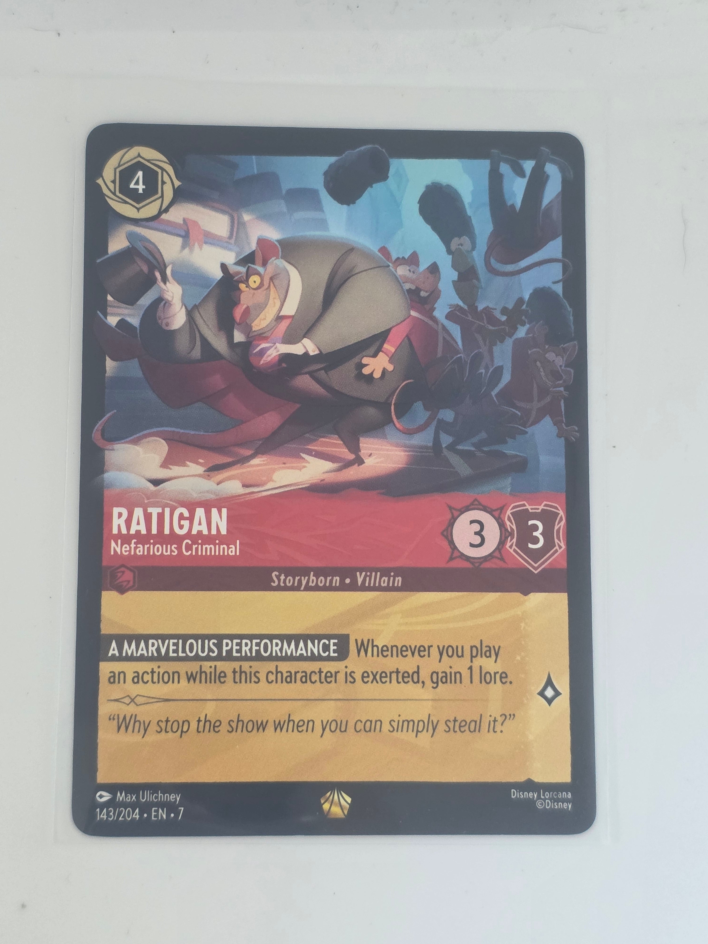 Lorcana | Archazia's Island | #143/204 | Ratigan Nefarious Criminal | Legendary