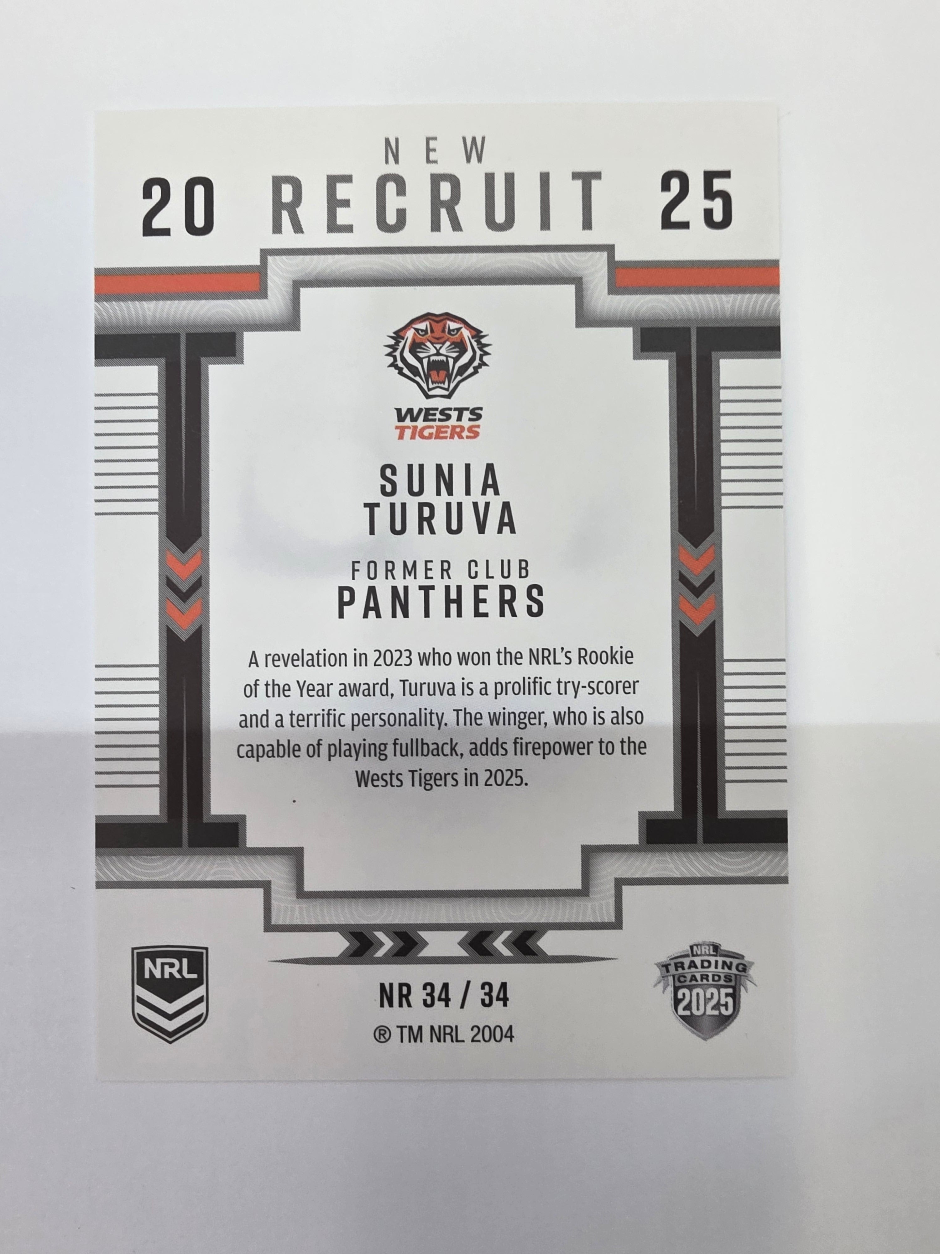 NRL 2025 Elite | New Recruits | #NR34 | Sunia Turuva | Tigers