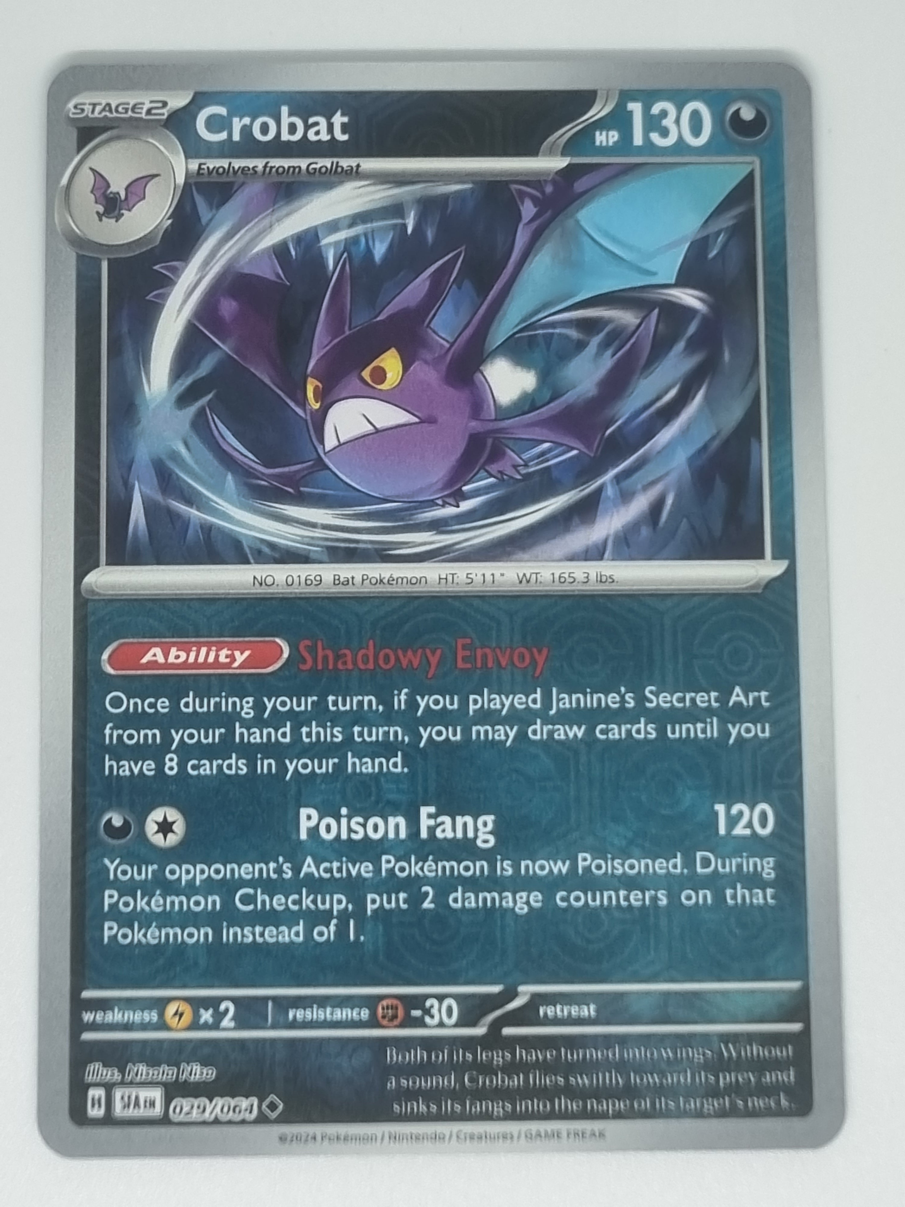 Pokemon TCG - Shrouded Fable - #029/064 - Crobat - Reverse Holo - Uncommon