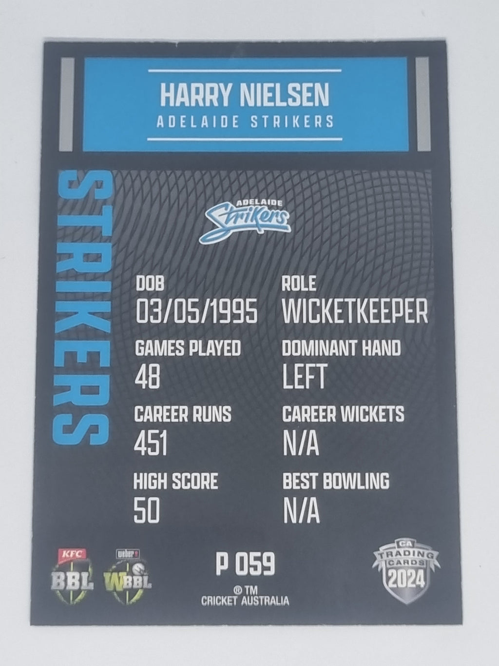 2024-25 LUXE Cricket Traders - Parallel - #P059 - Harry Nielsen - Strikers