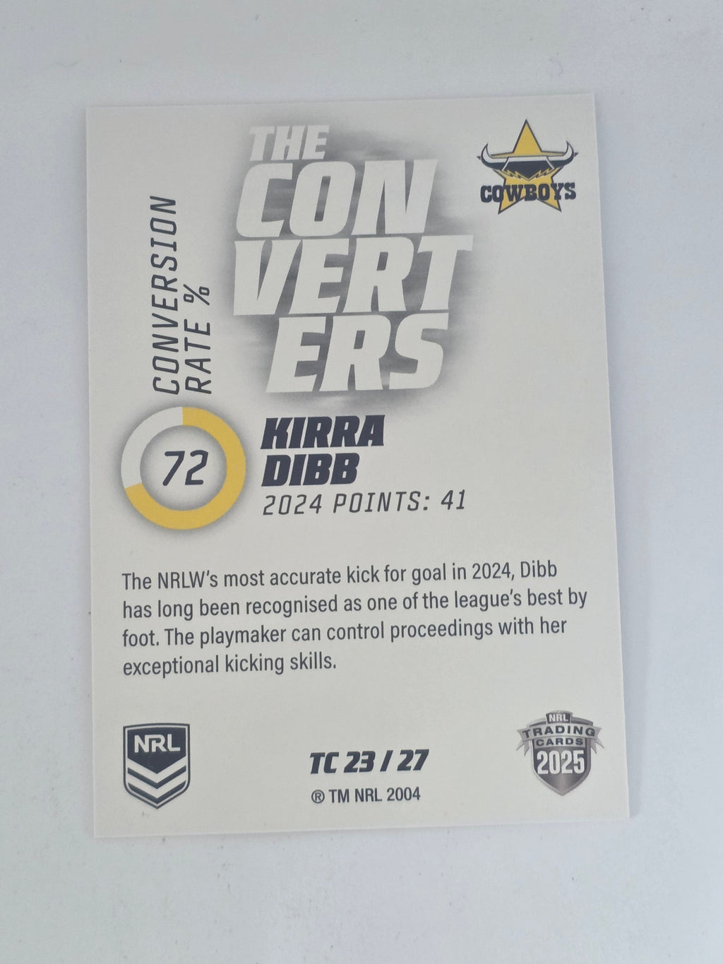 NRL 2025 Traders | Converters | #TC23 | Kirra Dibb | Cowboys
