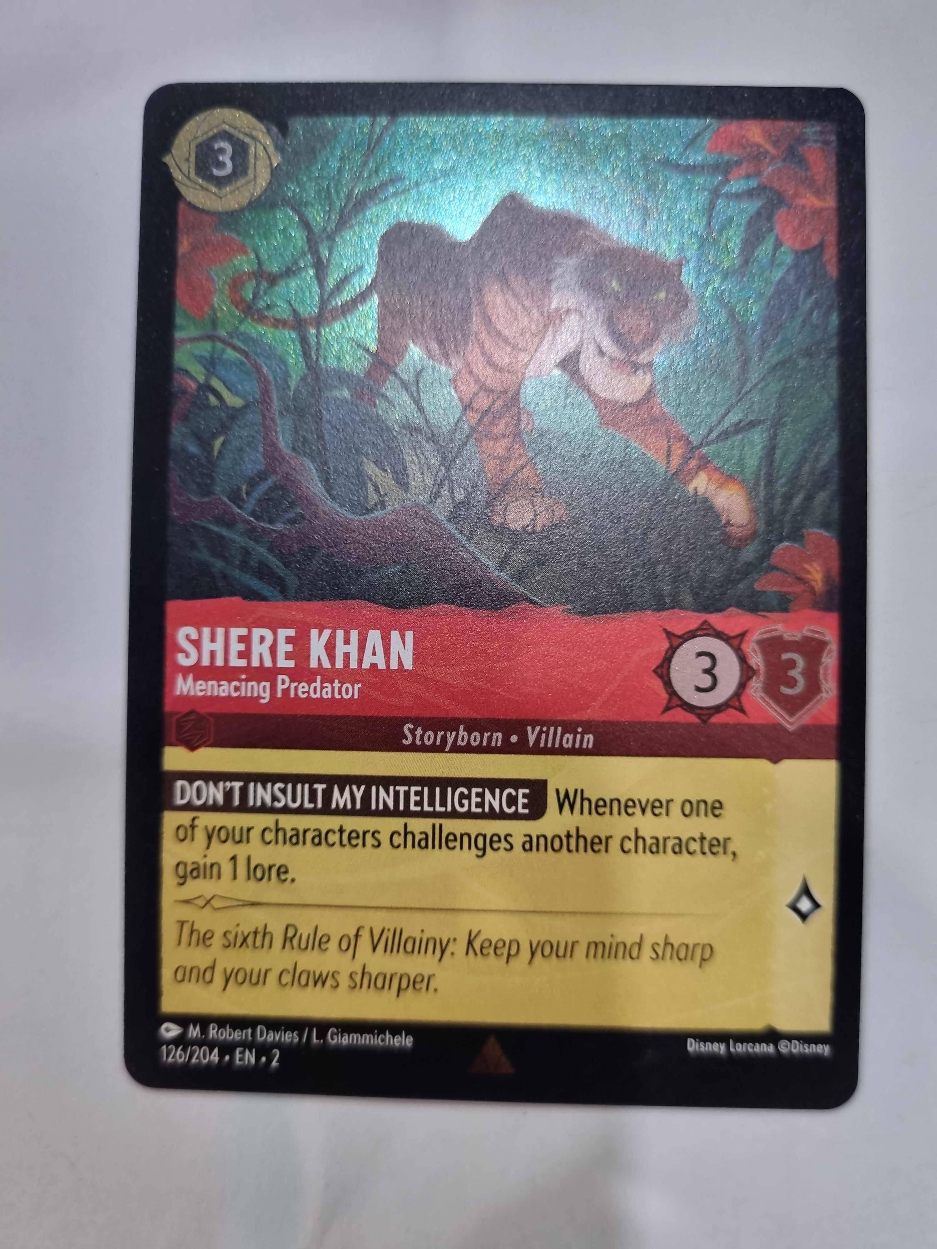 Lorcana - Floodborn - #126/204 - Coldfoil - Shere Khan - Menacing Predator - Rare
