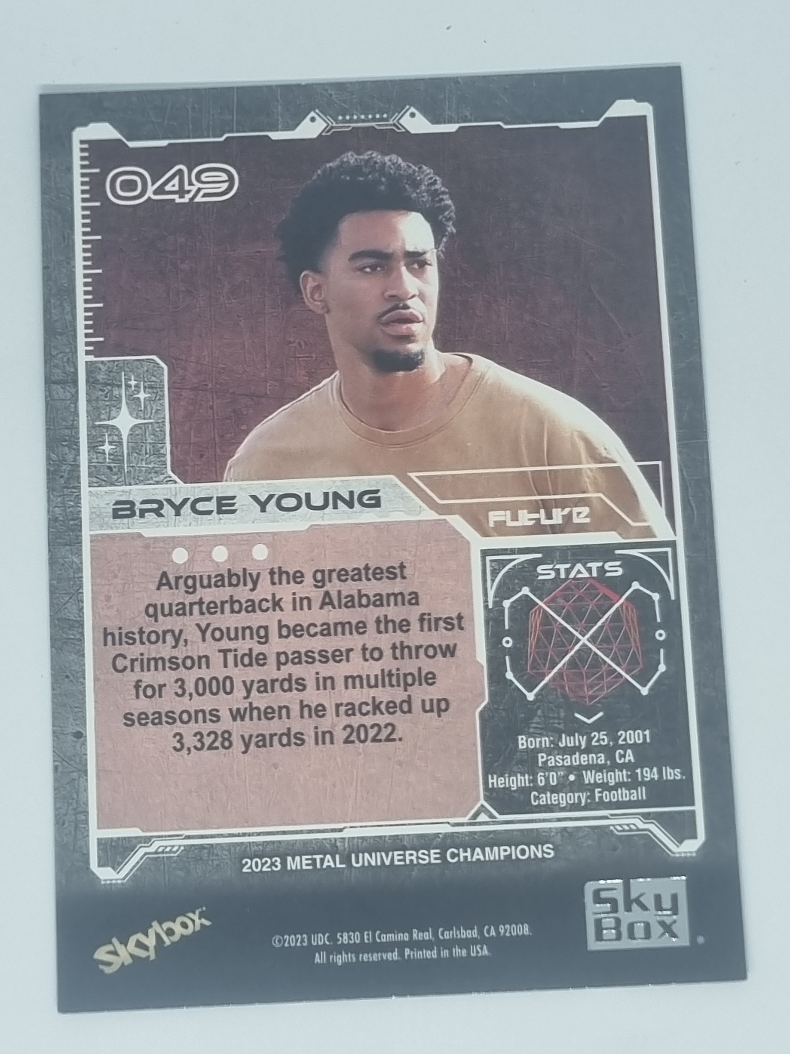 2023 Skybox Metal Universe Champions - #049 - Bryce Young