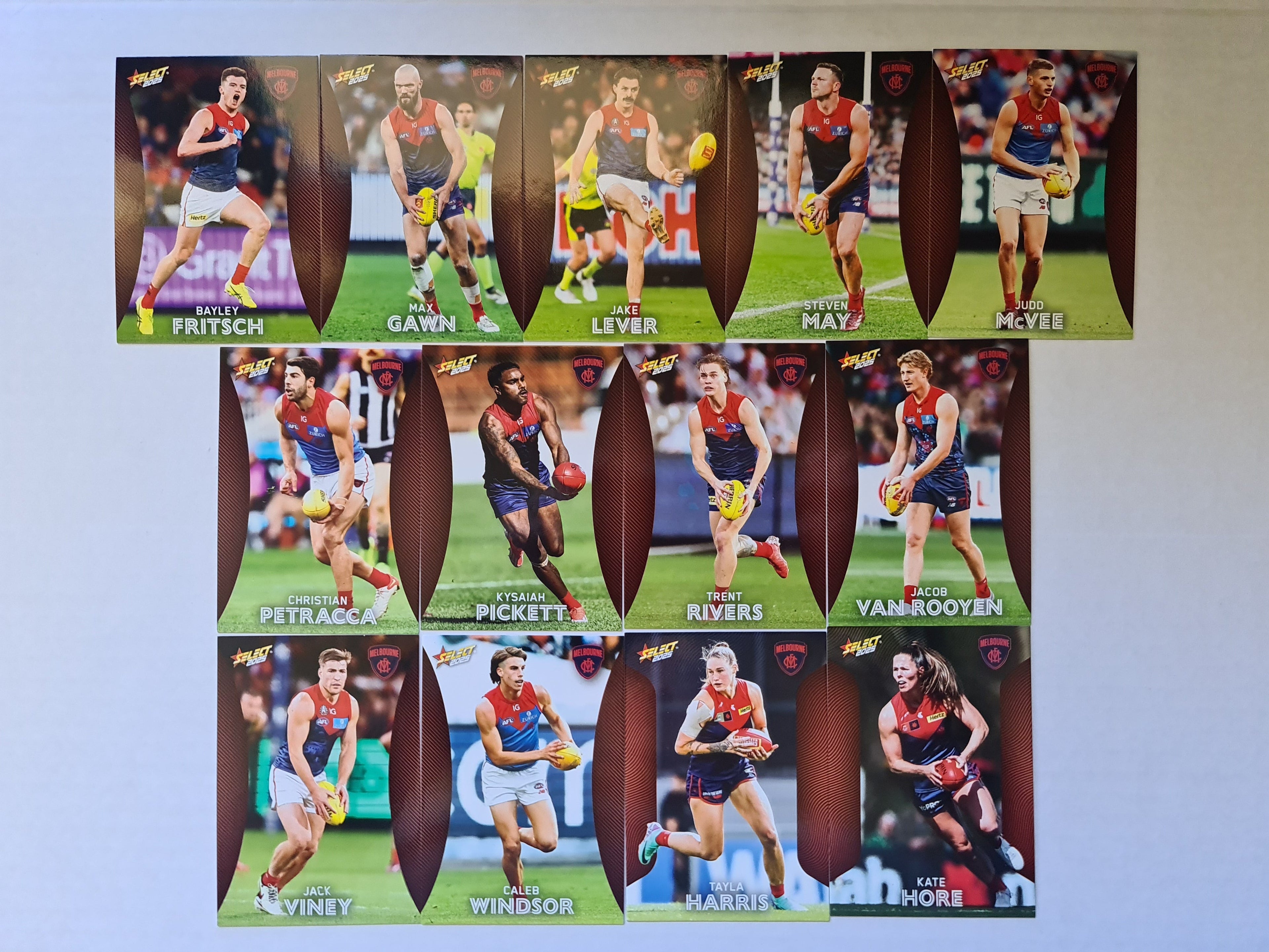 AFL Footy Stars 2025 | Complete Base Team Set | Melbourne | 13 Cards