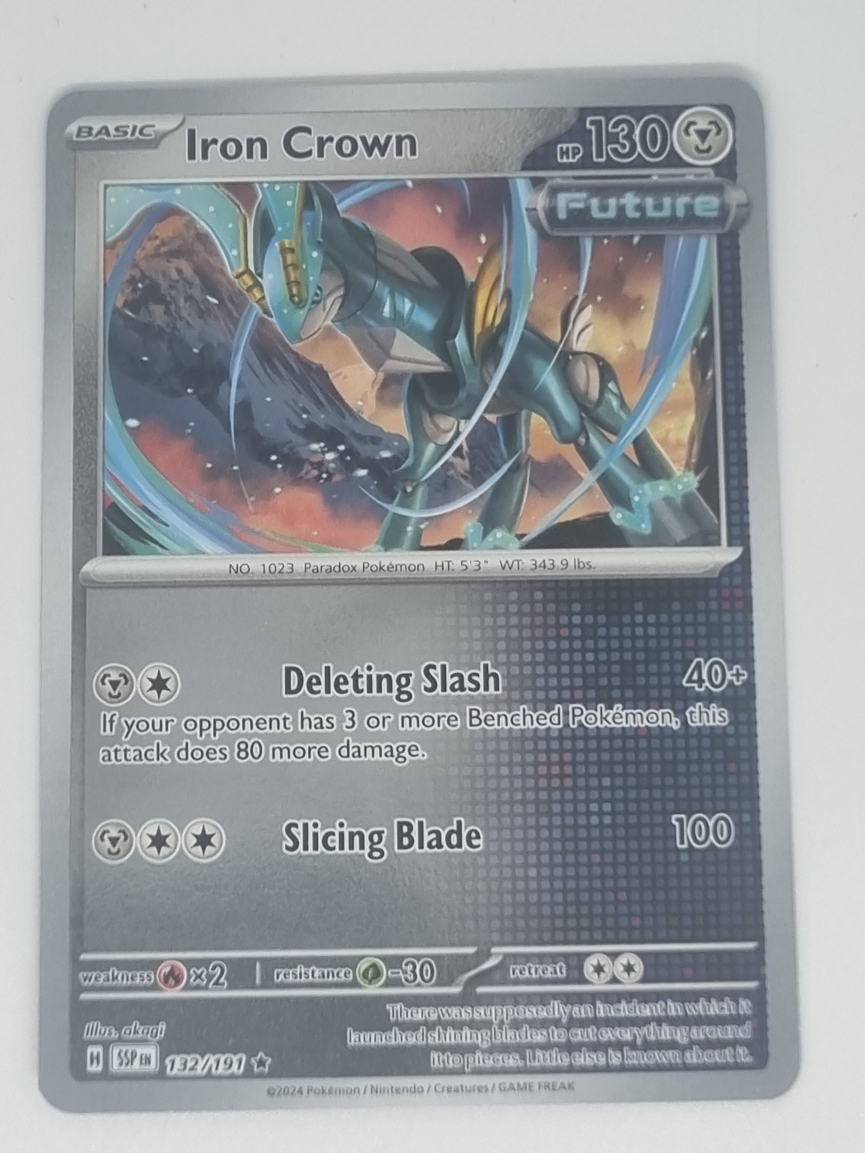 Pokemon TCG - Surging Sparks - #132/191 - Reverse Holo - Iron Crown - Rare