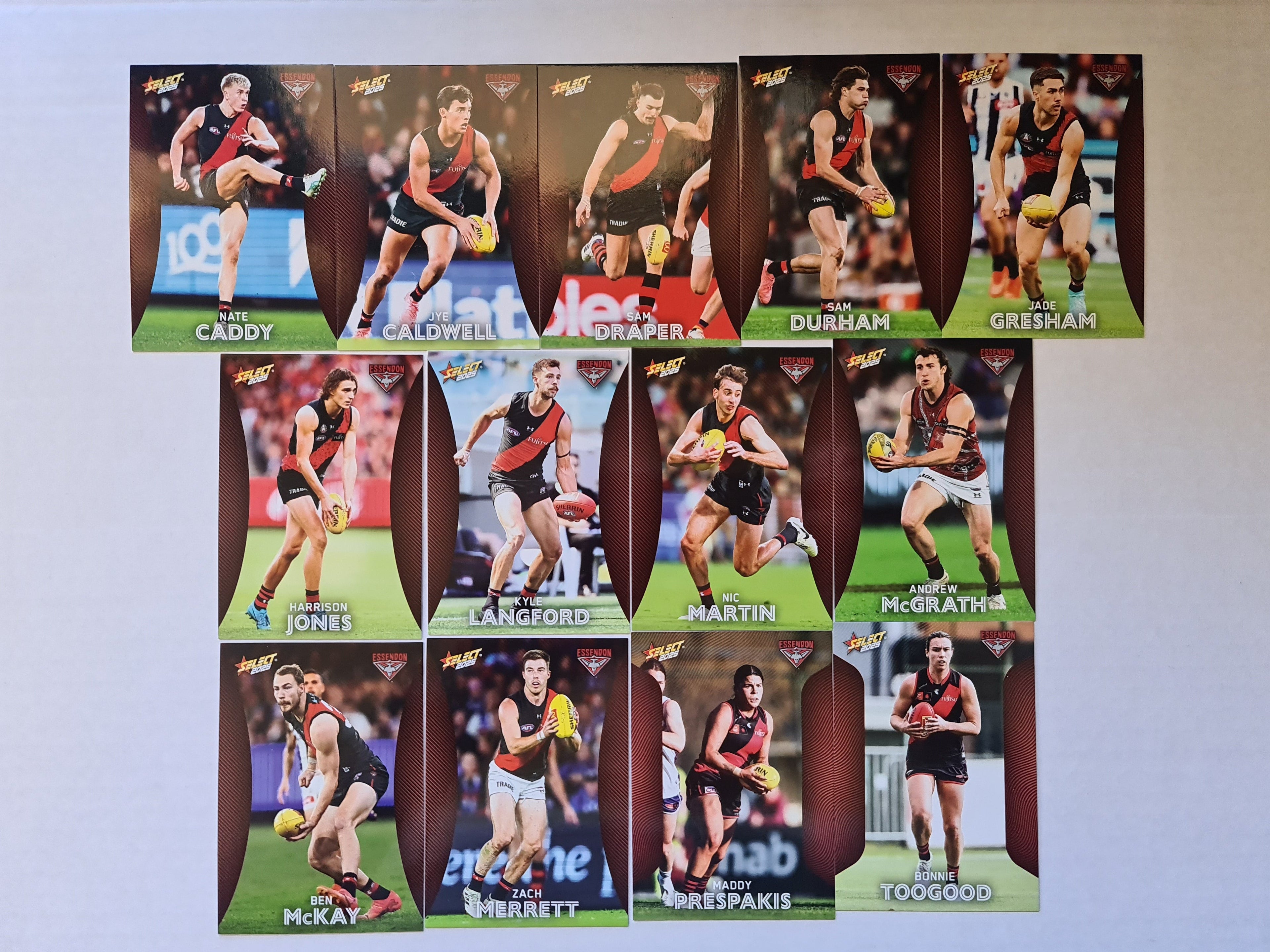 AFL Footy Stars 2025 | Complete Base Team Set | Essendon | 13 Cards
