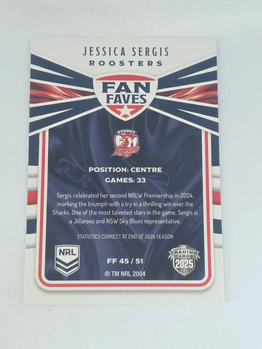 NRL 2025 Traders | Fan Favourites | #FF45 | Jessica Sergis | Roosters