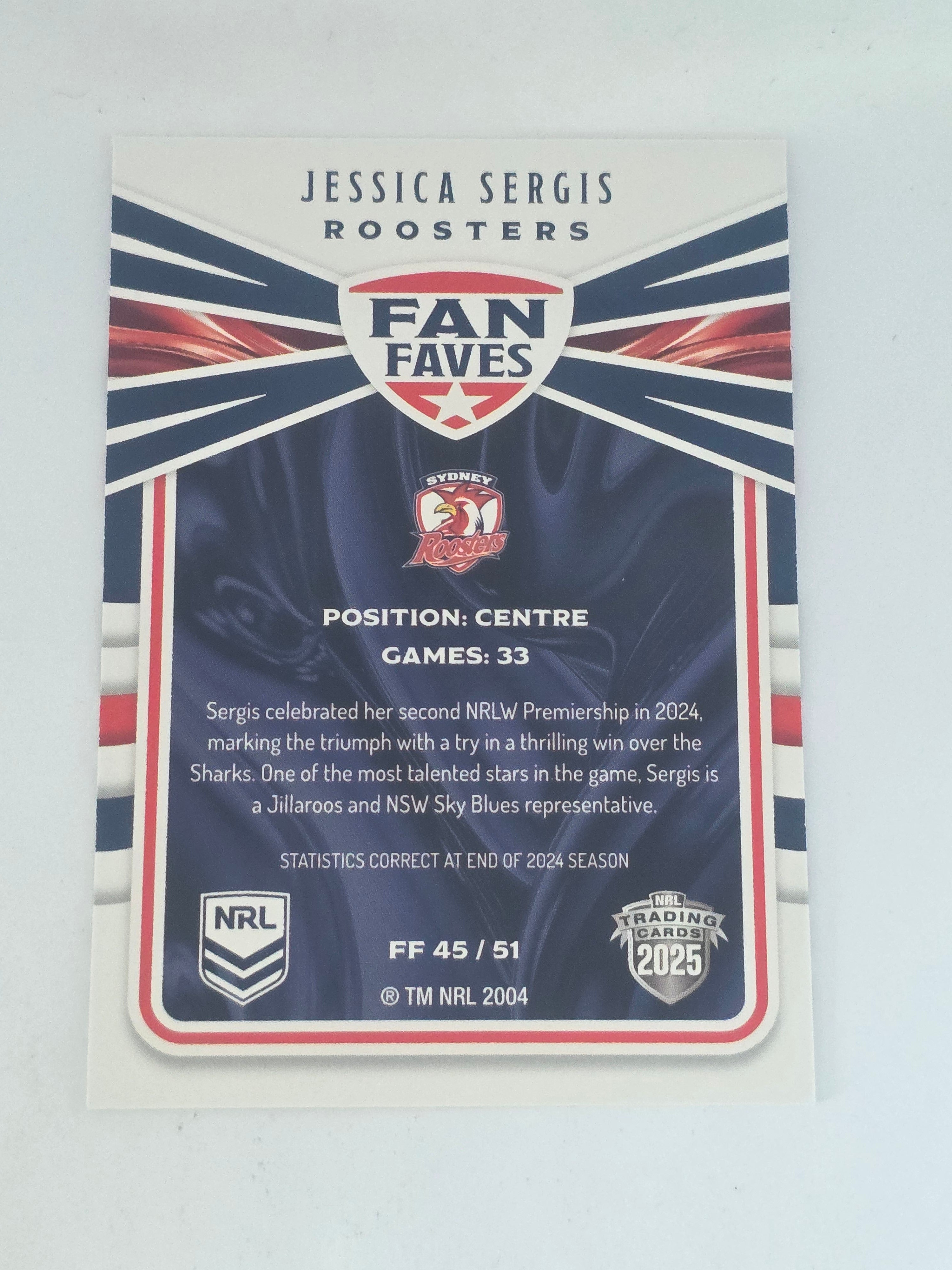 NRL 2025 Traders | Fan Favourites | #FF45 | Jessica Sergis | Roosters