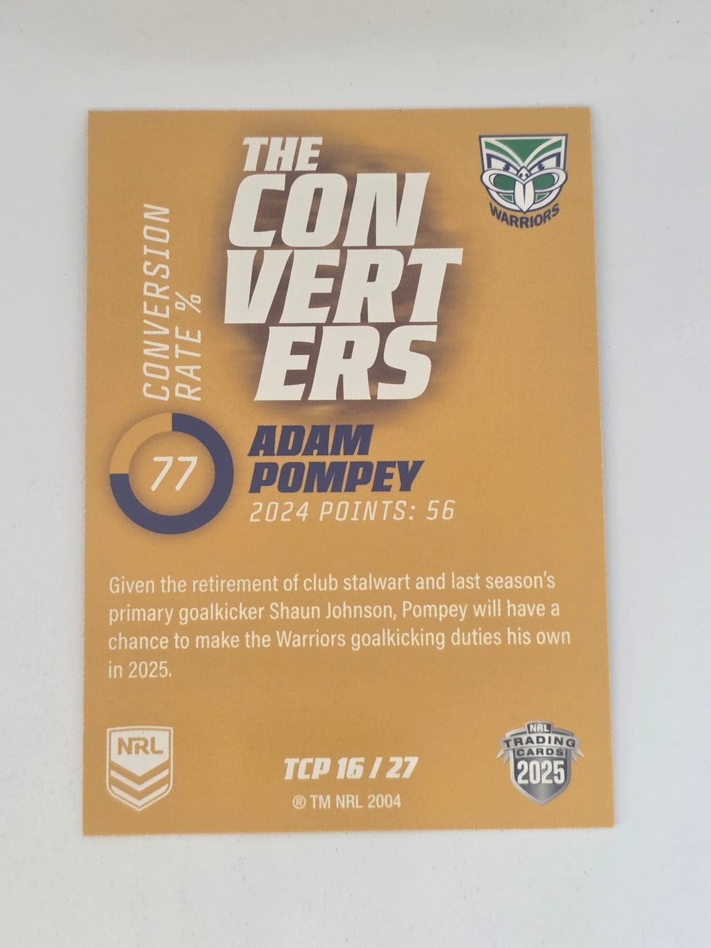 NRL 2025 Traders Titanium| Converters Parallel | #TCP16 | Adam Pompey | Warriors