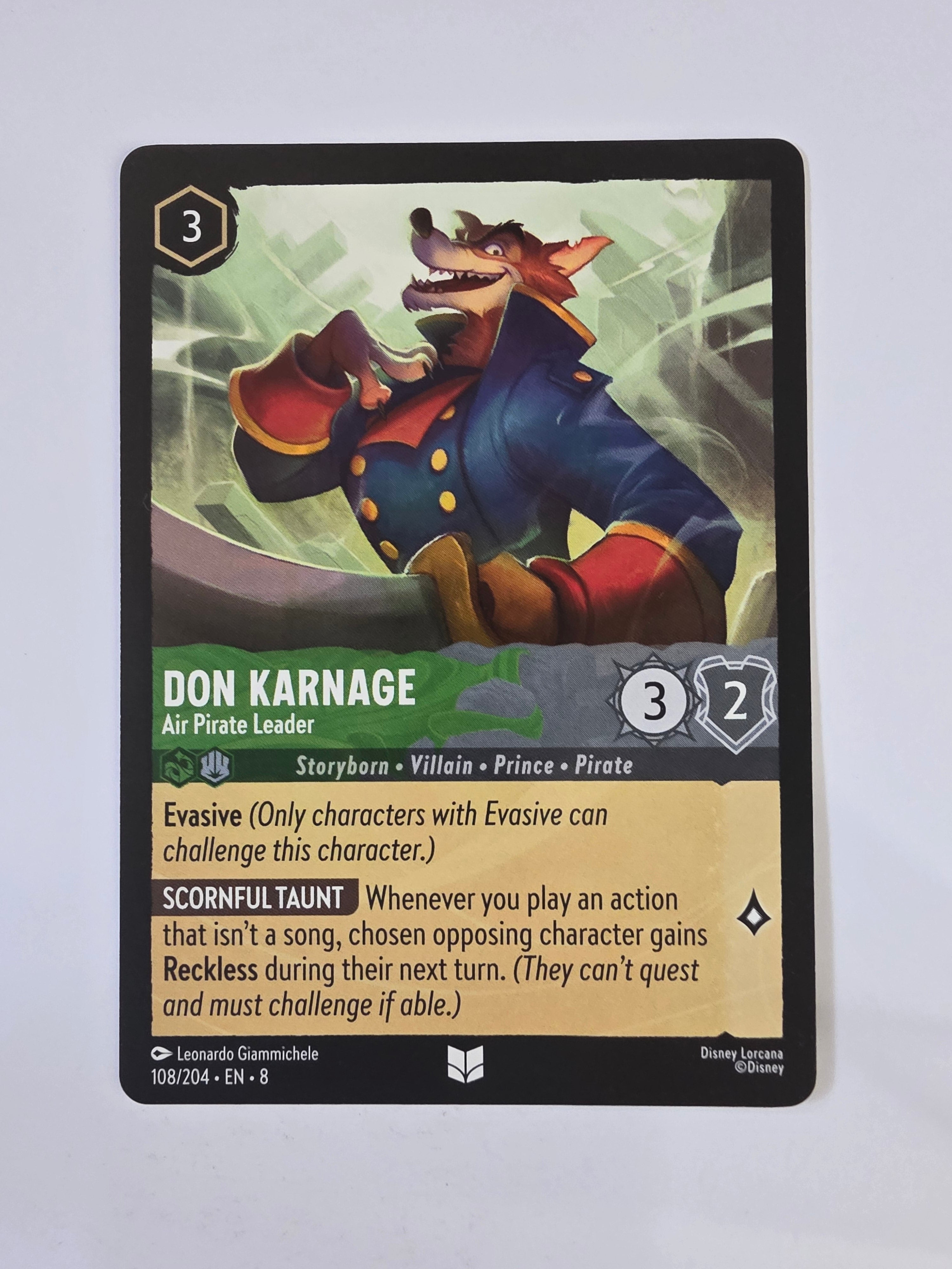 Disney Lorcana Reign of Jafar | Don Karnage Air Pirate Leader | #108 | Uncommon