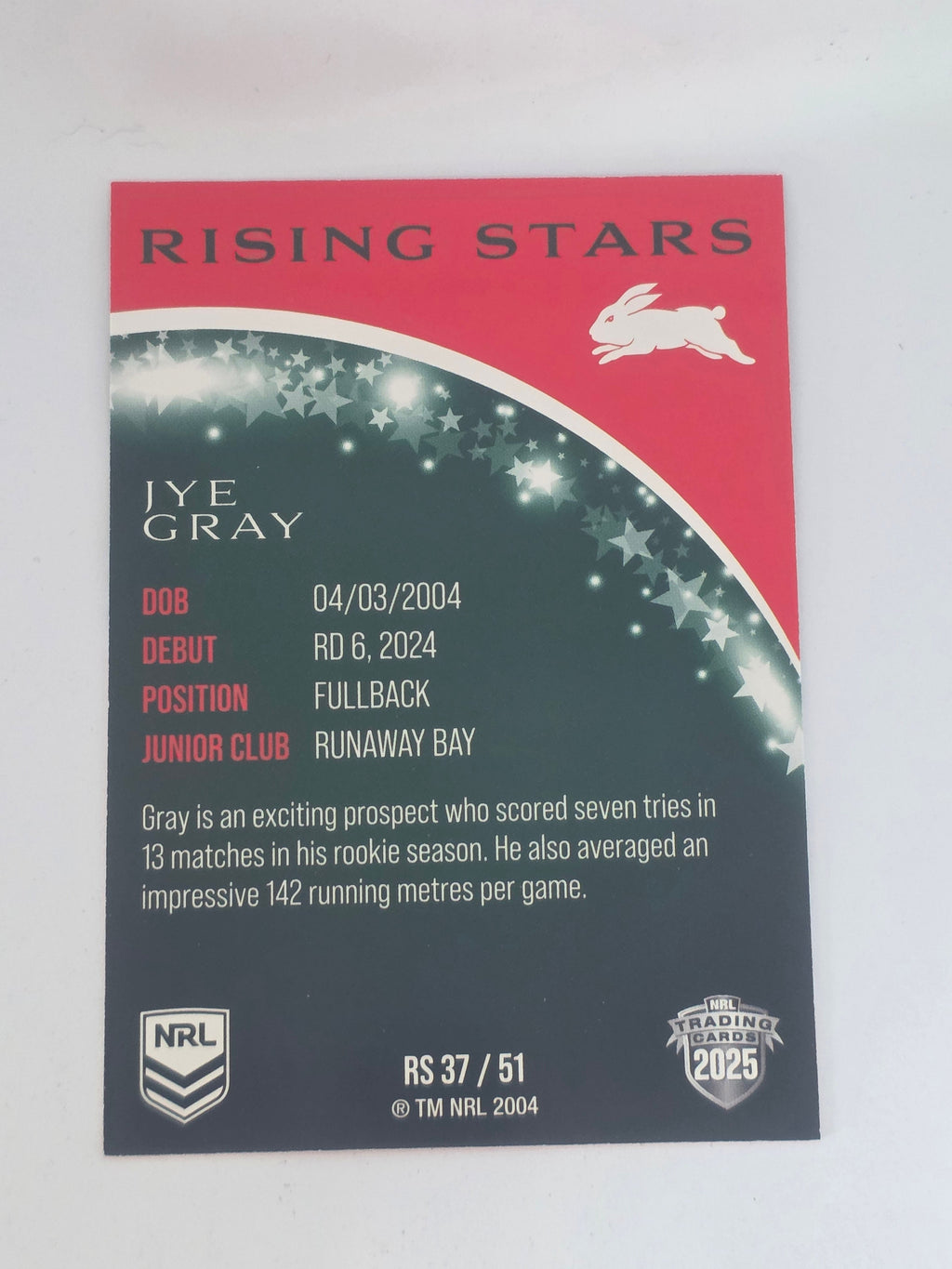 NRL 2025 Traders | Rising Stars | #RS37 | Jye Gray | Rabbitohs