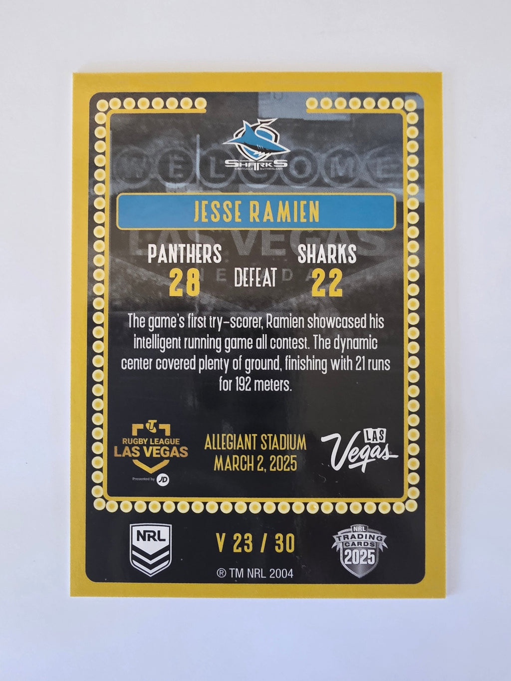 NRL 2025 Elite | 2025 Vegas Round | #V23 | Jesse Ramien | Sharks