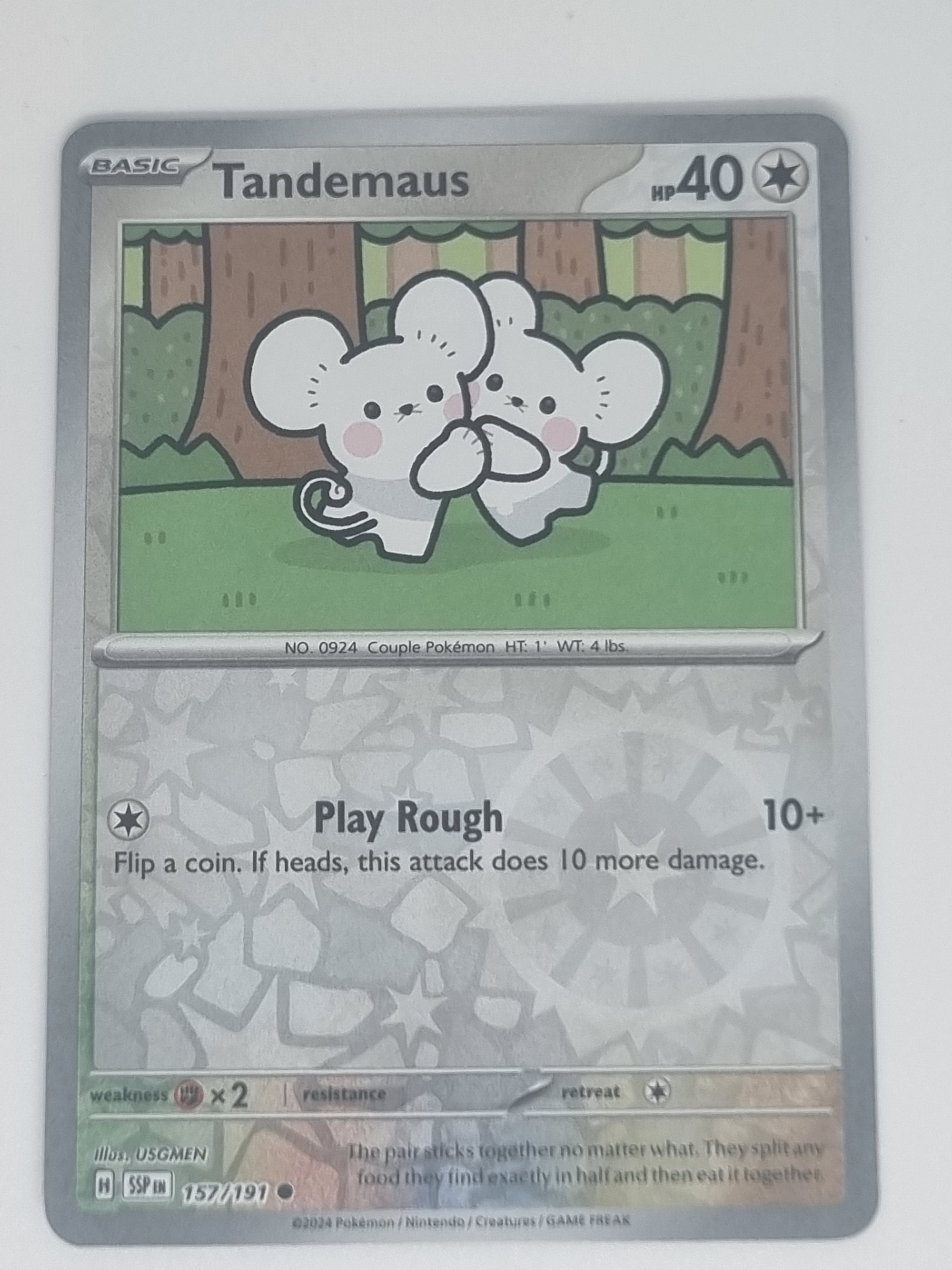 Pokemon TCG - Surging Sparks - #157/191 - Reverse Holo - Tandemaus - Common