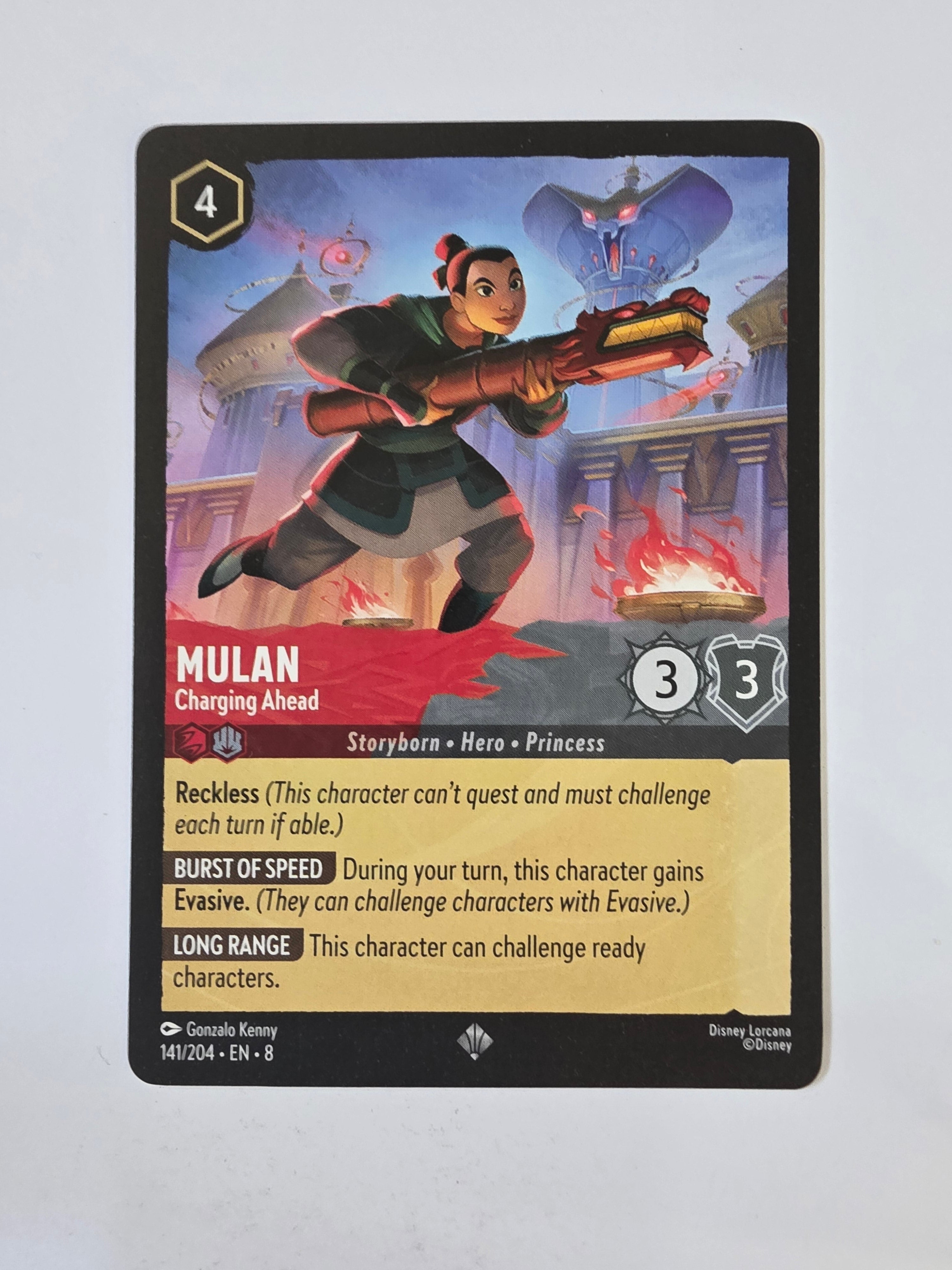 Disney Lorcana Reign of Jafar | Mulan Charging Ahead | #141 | Super Rare