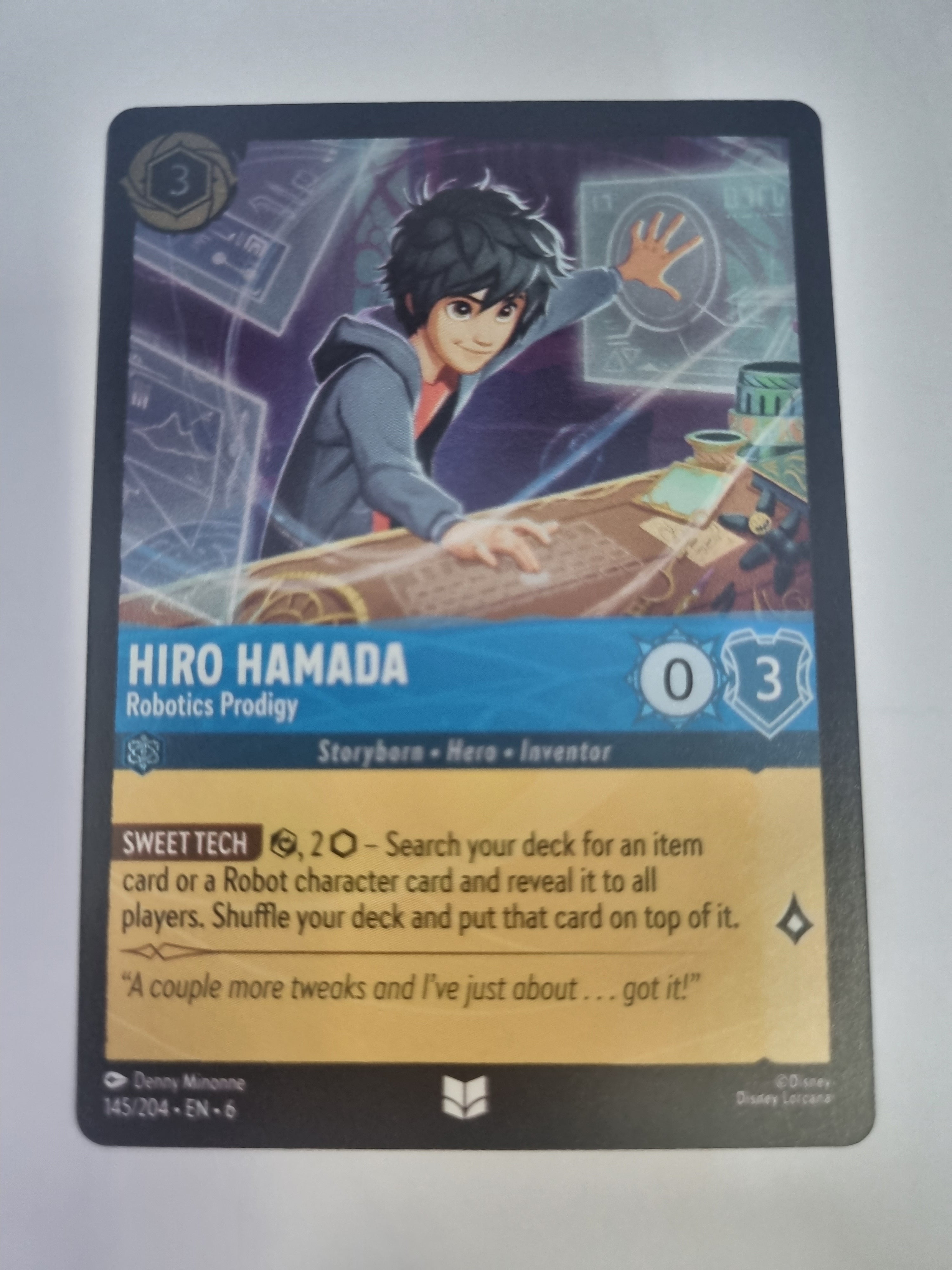 Lorcana Azurite Sea - COLDFOIL - Hiro Hamada - Robotics Prodigy 145/204 Uncommon