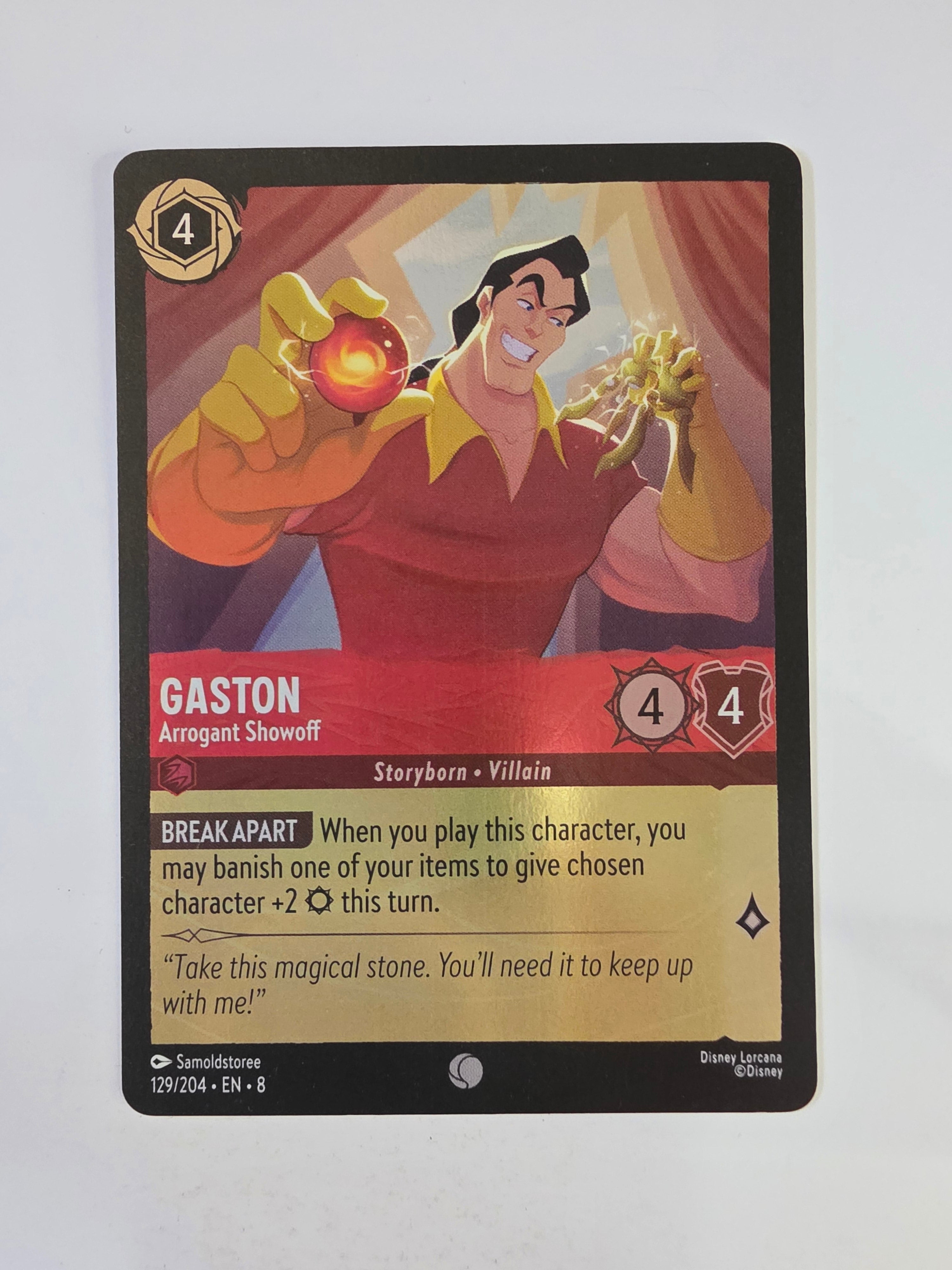 Disney Lorcana Reign of Jafar | Coldfoil | Gaston Arrogant Showoff | #129 | Common