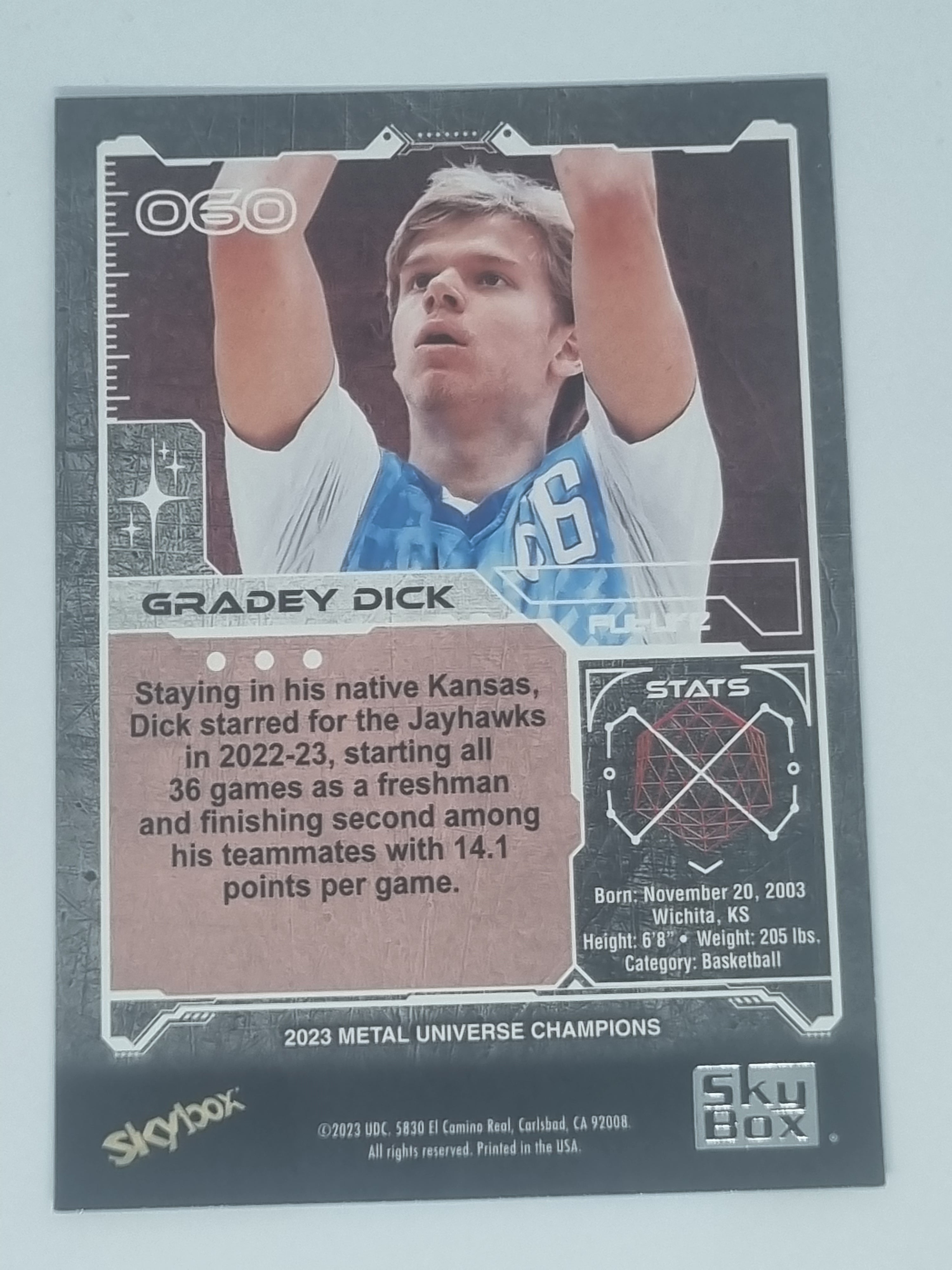 2023 Skybox Metal Universe Champions - #060 - Gradey Dick