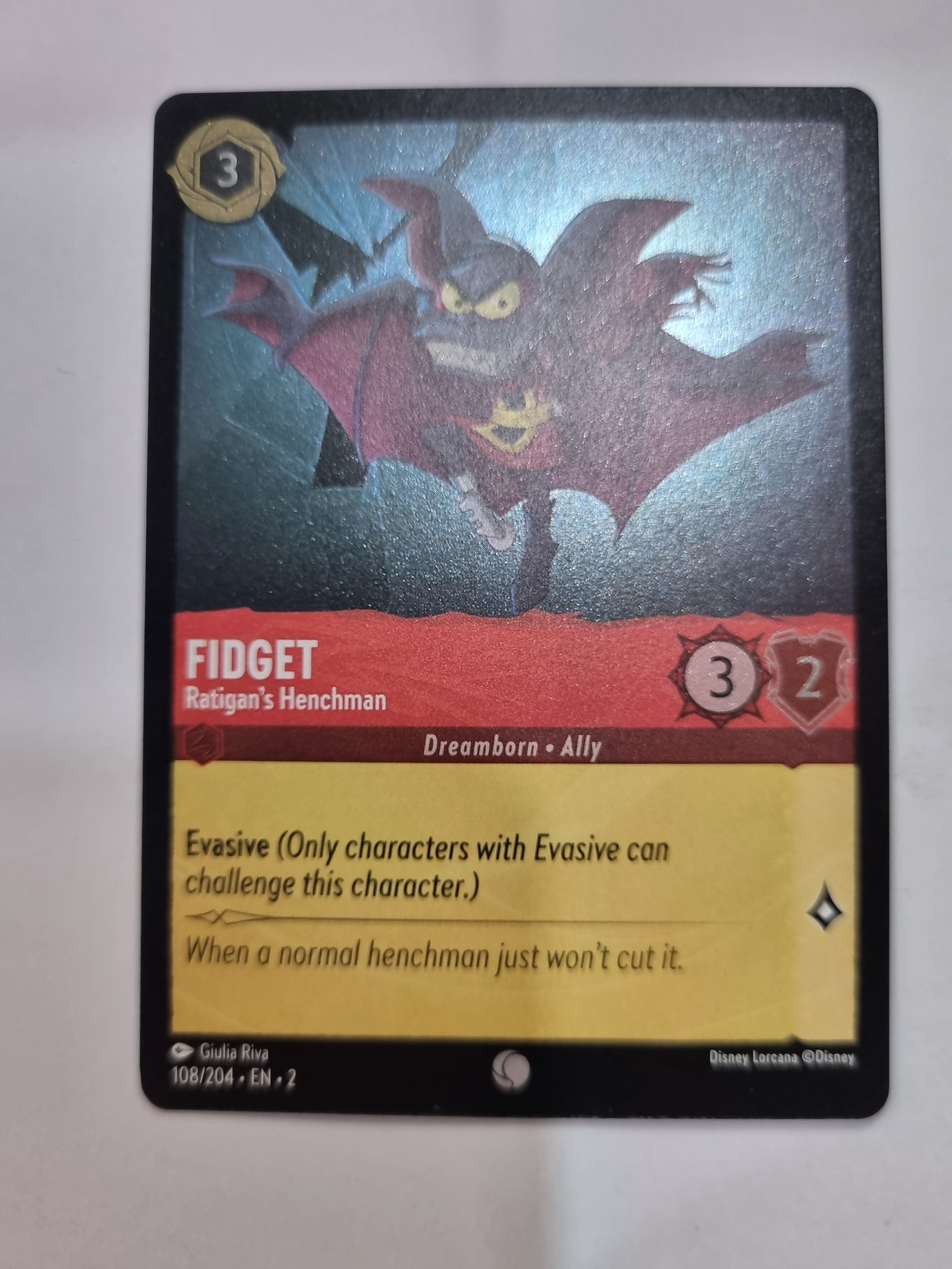 Lorcana - Floodborn - #108/204 - Coldfoil - Fidget - Ratigan's Henchman - Common