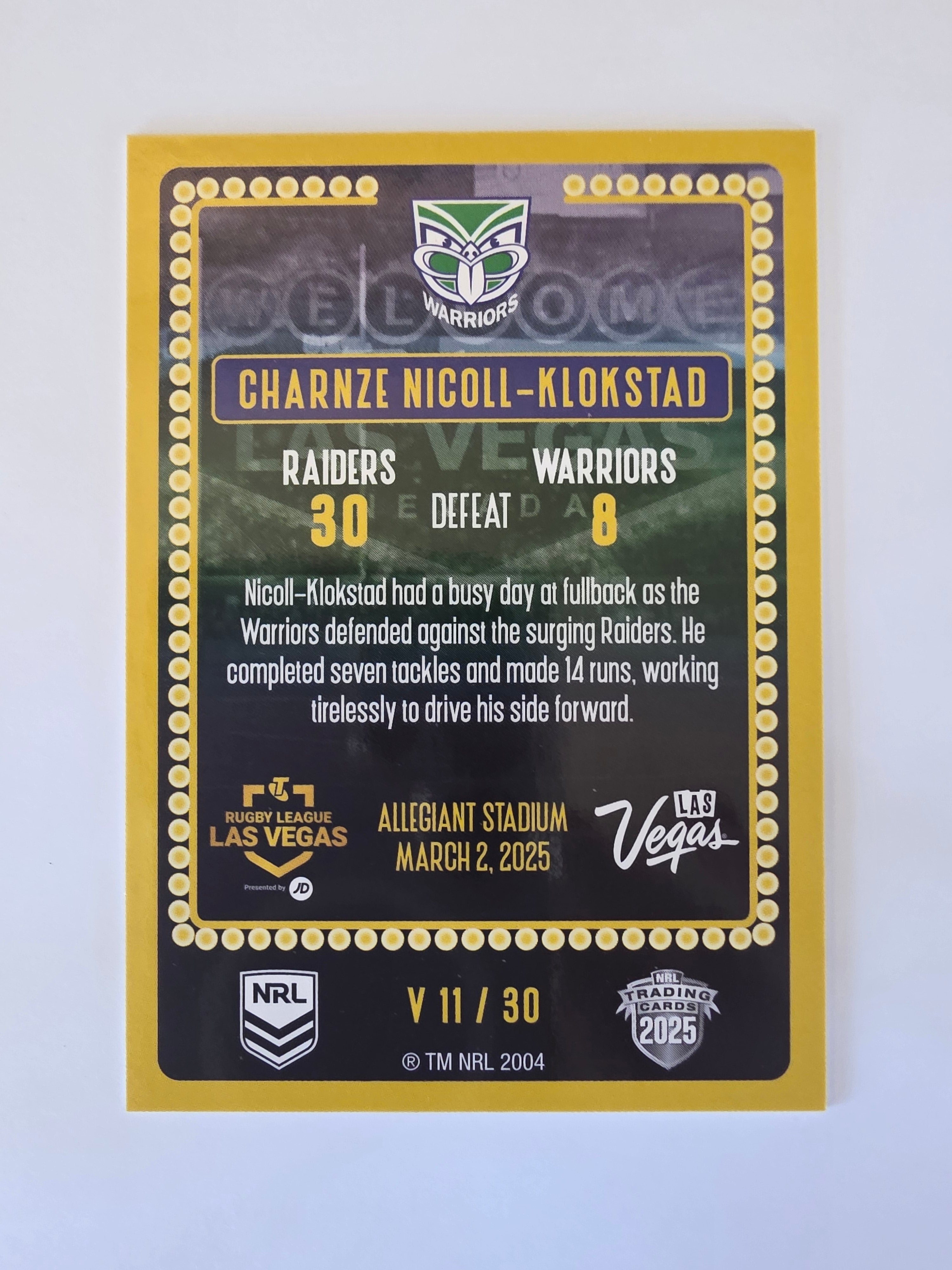 NRL 2025 Elite | 2025 Vegas Round | #V11 | Charnze Nicoll-Klokstad | Warriors