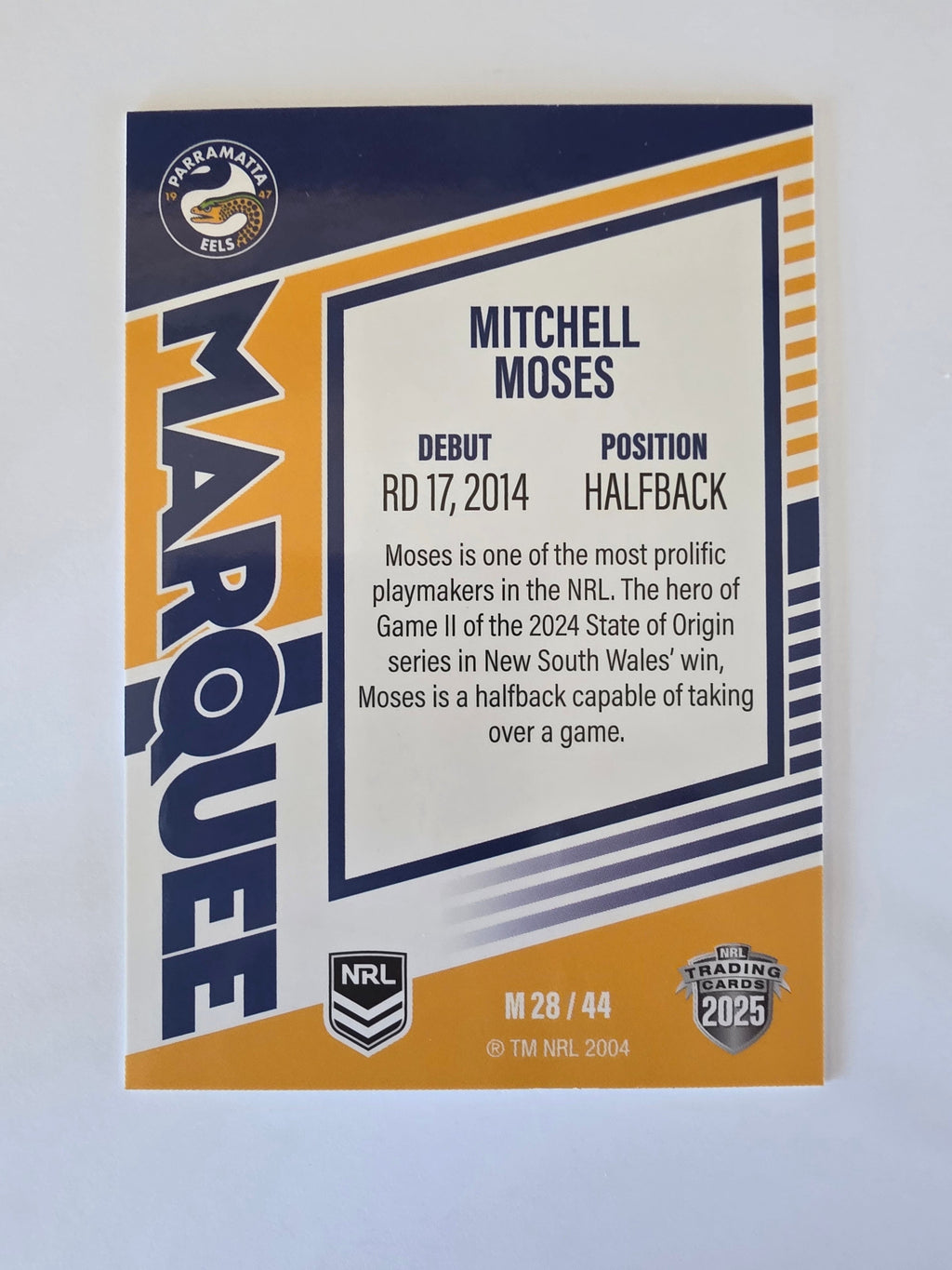 NRL 2025 Elite | Marquee | #M28 | Mitchell Moses | Eels