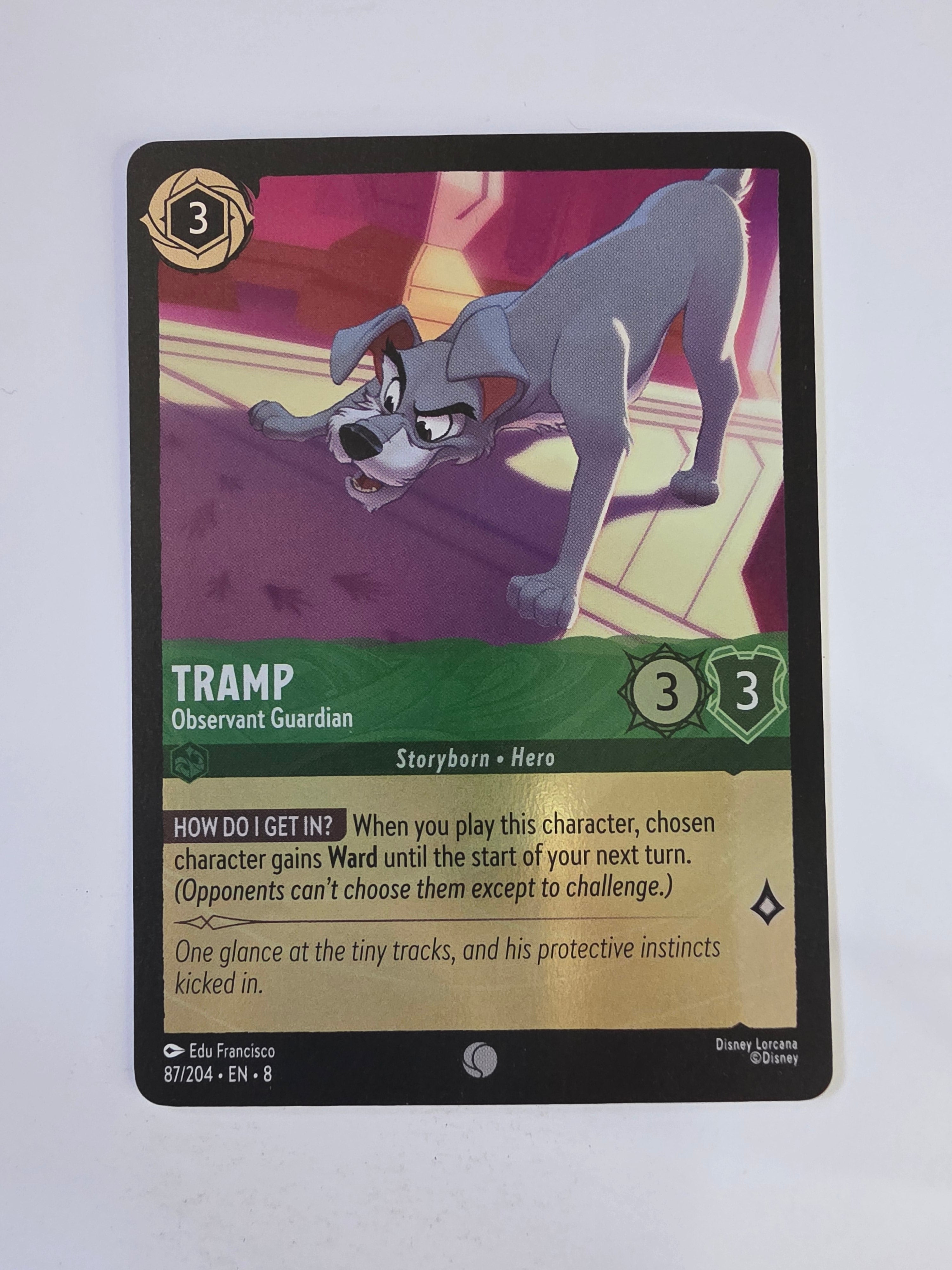 Disney Lorcana Reign of Jafar | Coldfoil | Tramp Observant Guardian | #087 | Common