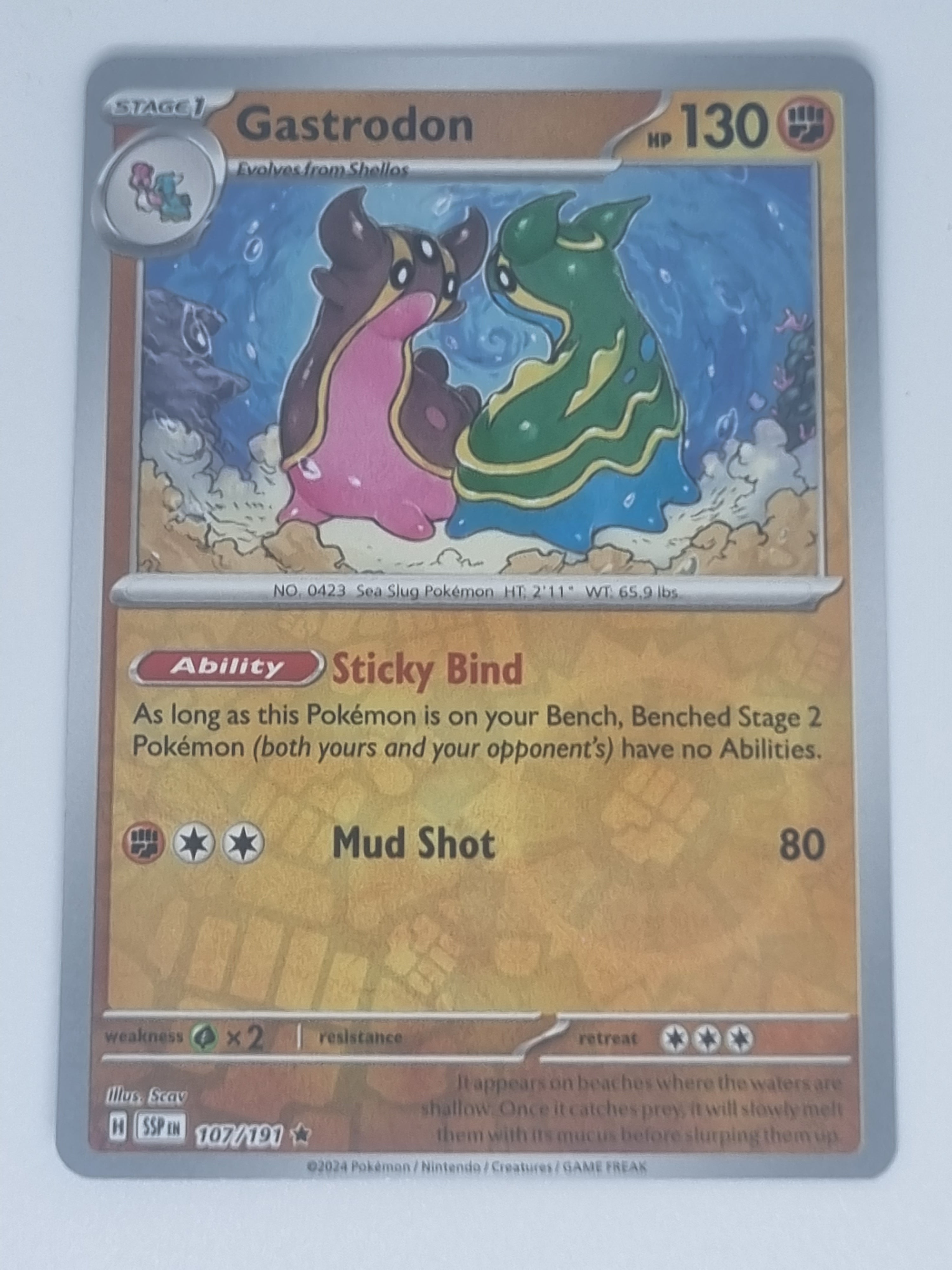 Pokemon TCG - Surging Sparks - #107/191 - Reverse Holo - Gastrodon - Rare
