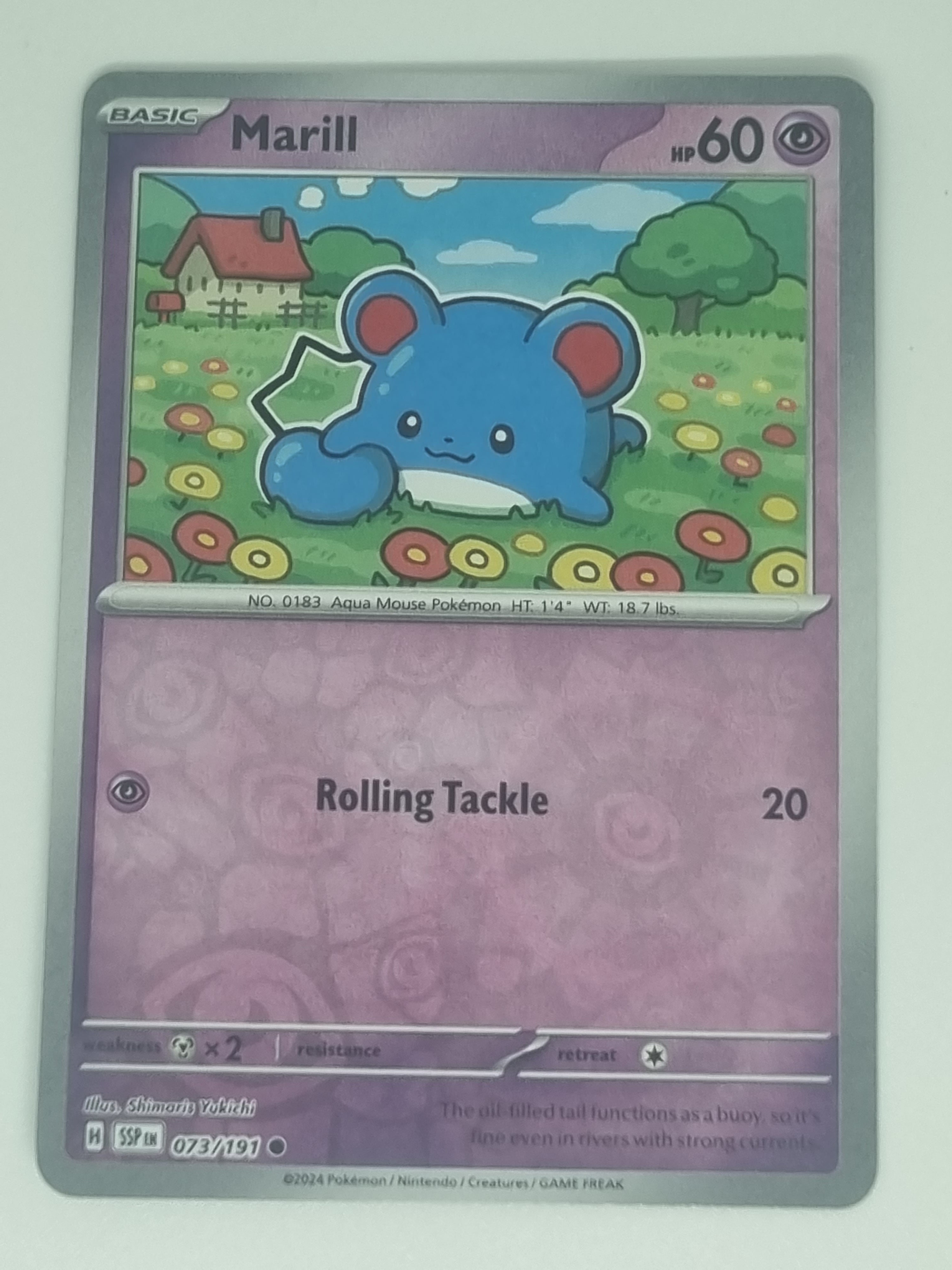 Pokemon TCG - Surging Sparks - #073/191 - Reverse Holo - Marill - Common