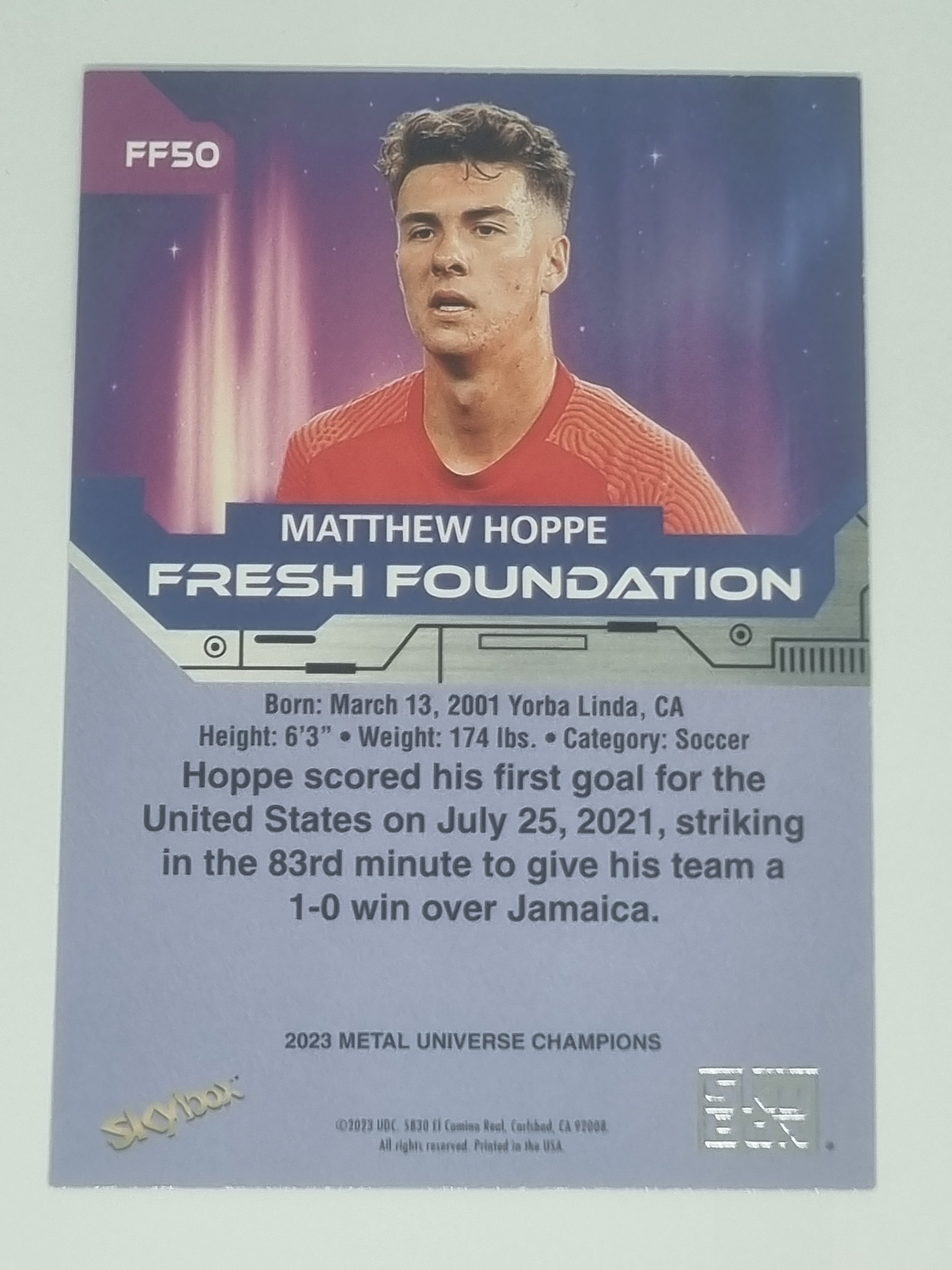 2023 Skybox Metal Universe Champions - Fresh Foundations - #FF50 - Matthew Hoppe