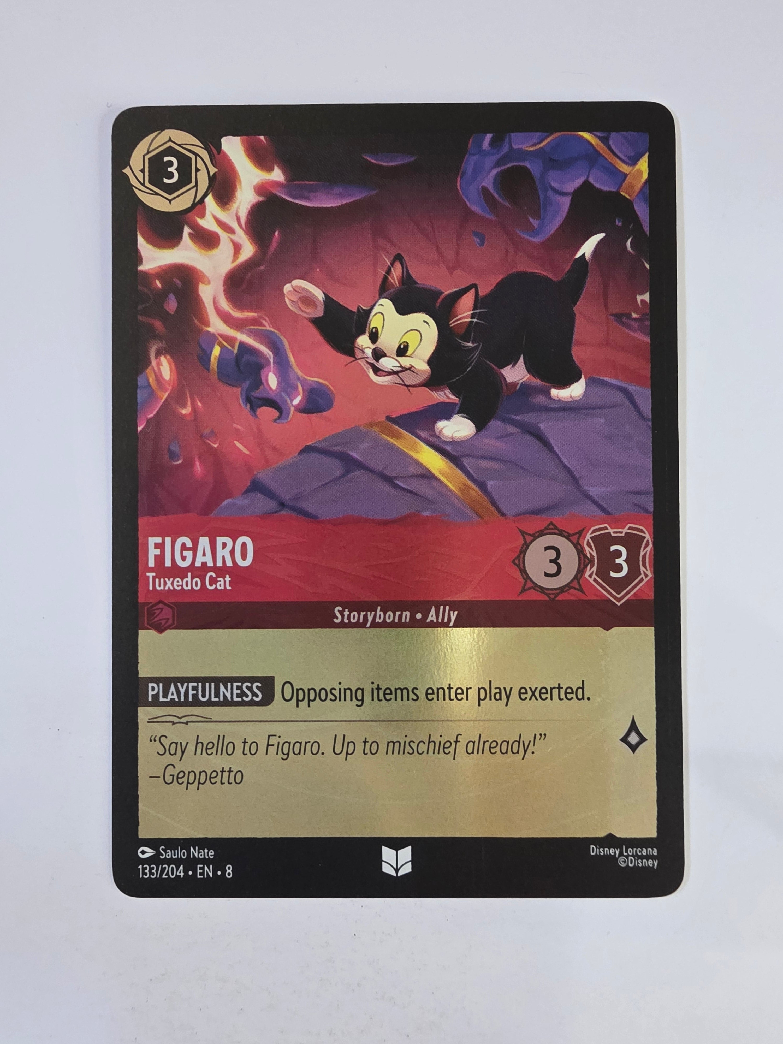 Disney Lorcana Reign of Jafar | Coldfoil | Figaro Tuxedo Cat | #133 | Uncommon