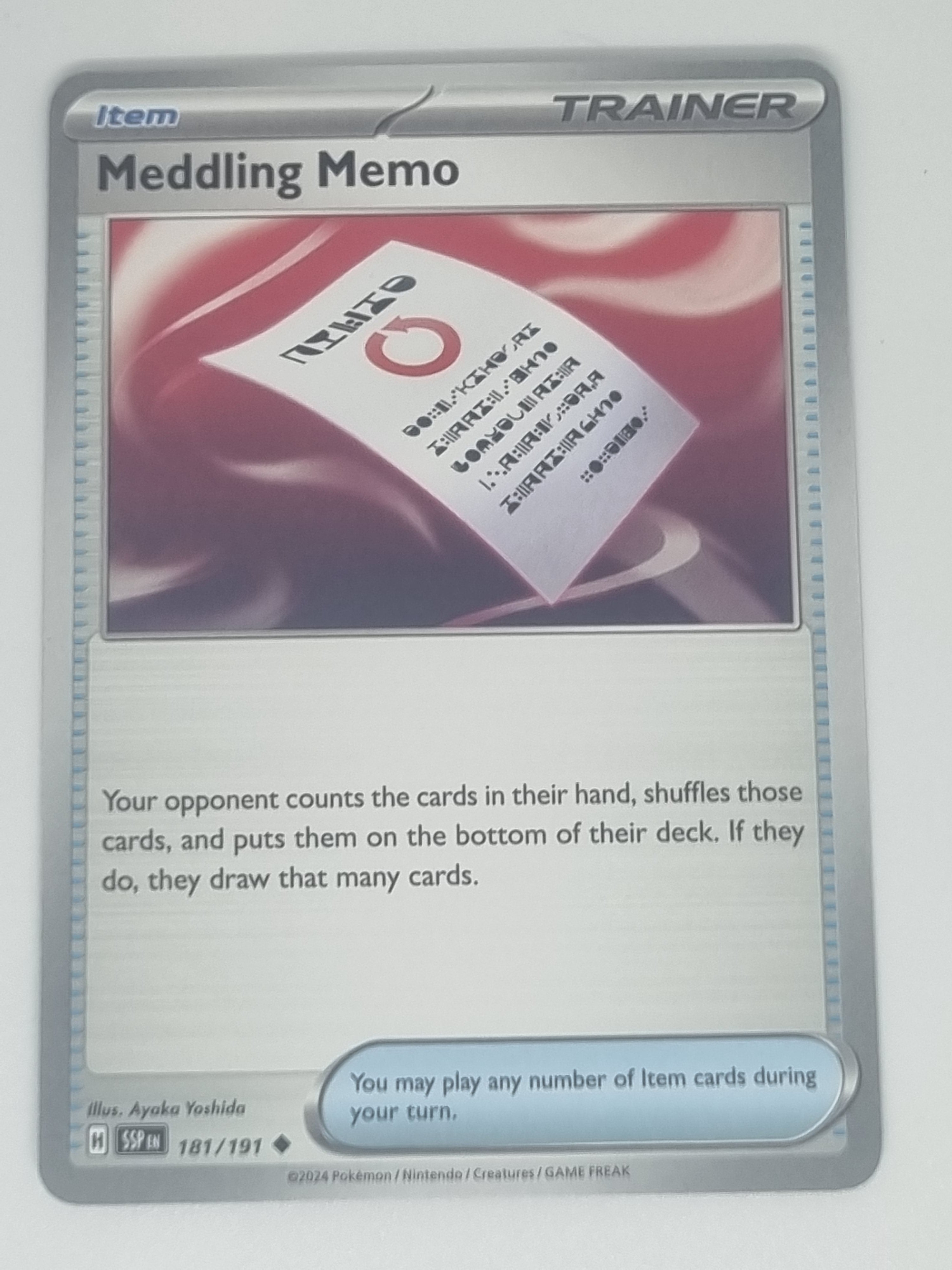 Pokemon TCG - Surging Sparks - #181/191 - Meddling Memo - Uncommon