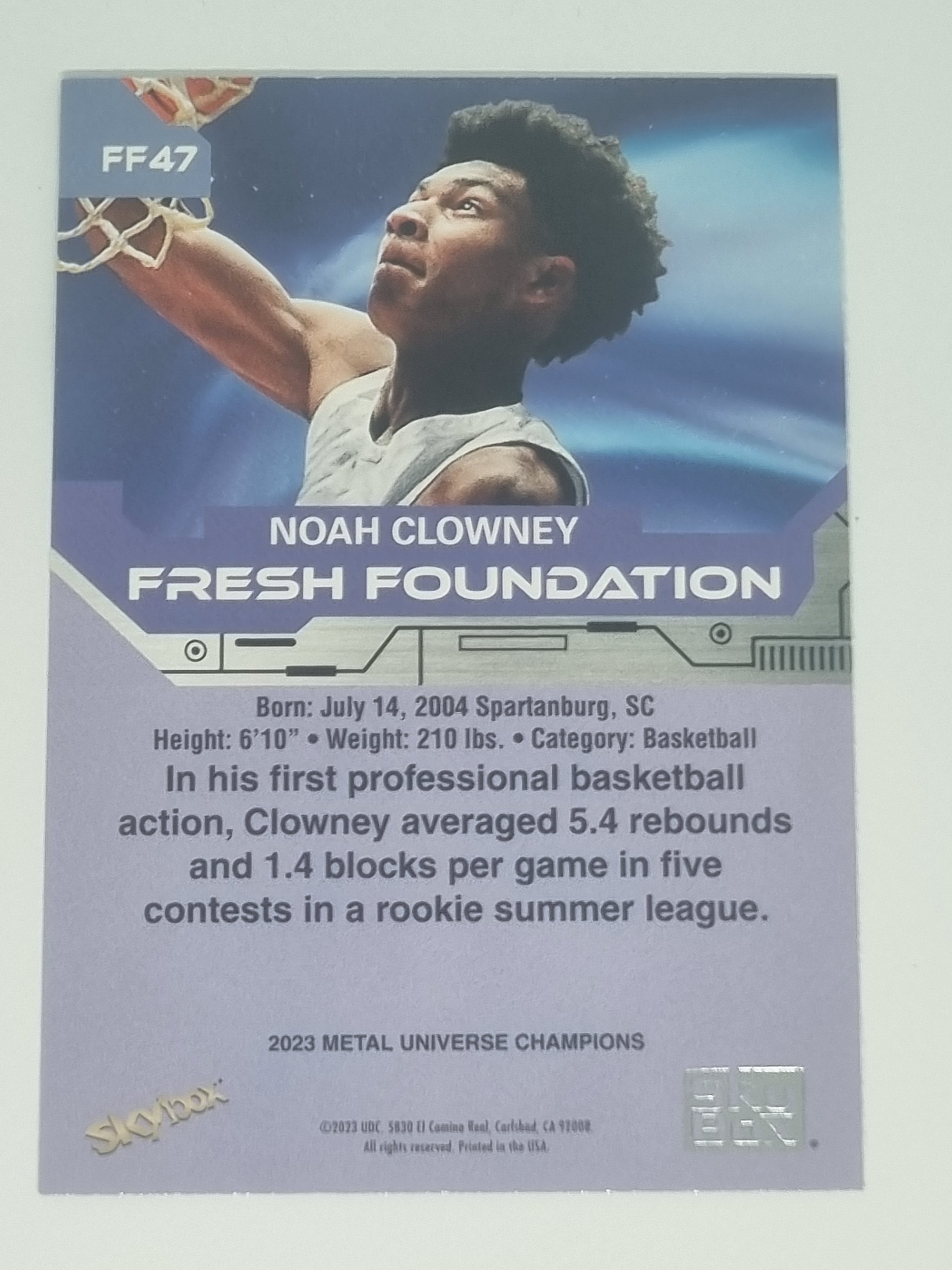 2023 Skybox Metal Universe Champions - Fresh Foundations - #FF47 - Noah Clowney