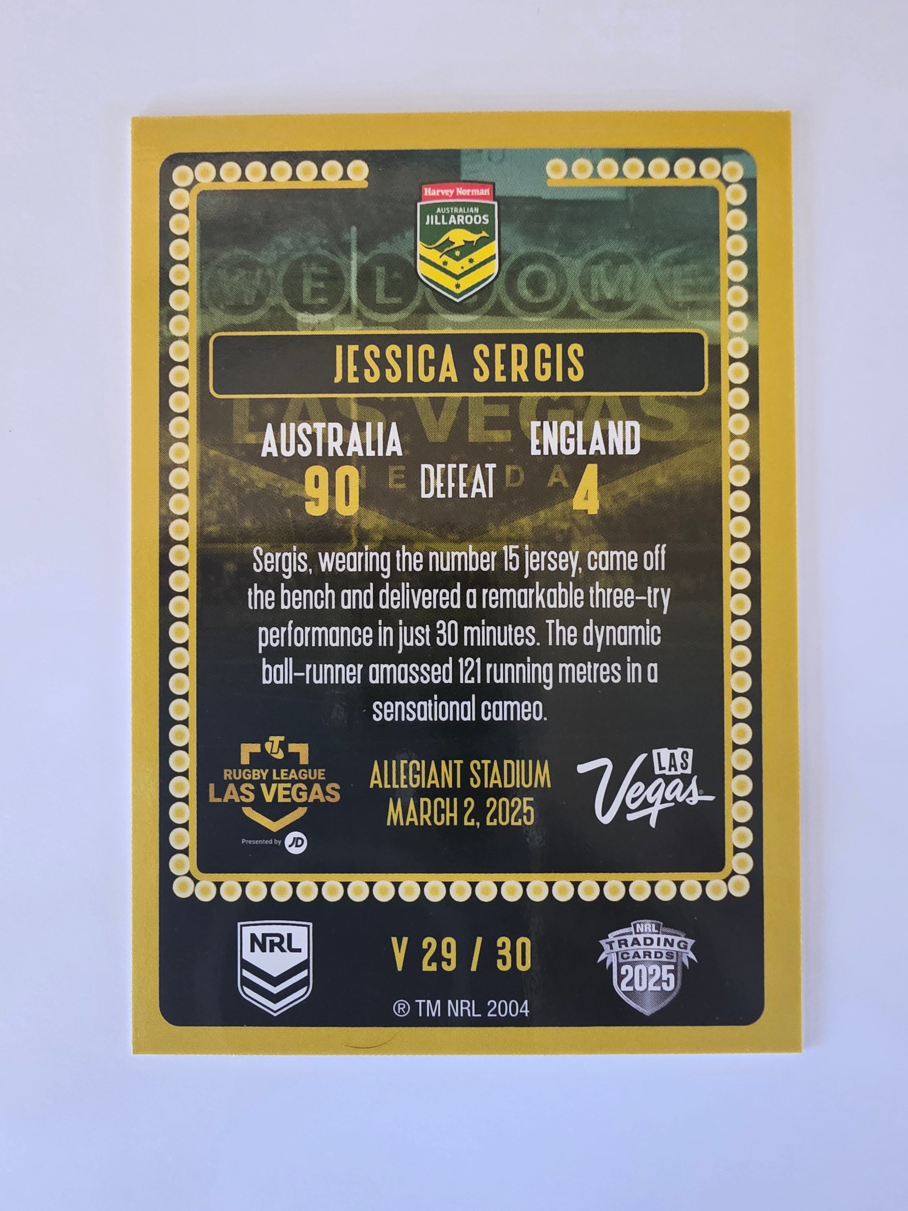 NRL 2025 Elite | 2025 Vegas Round | #V29 | Jessica Sergis | Jillaroos