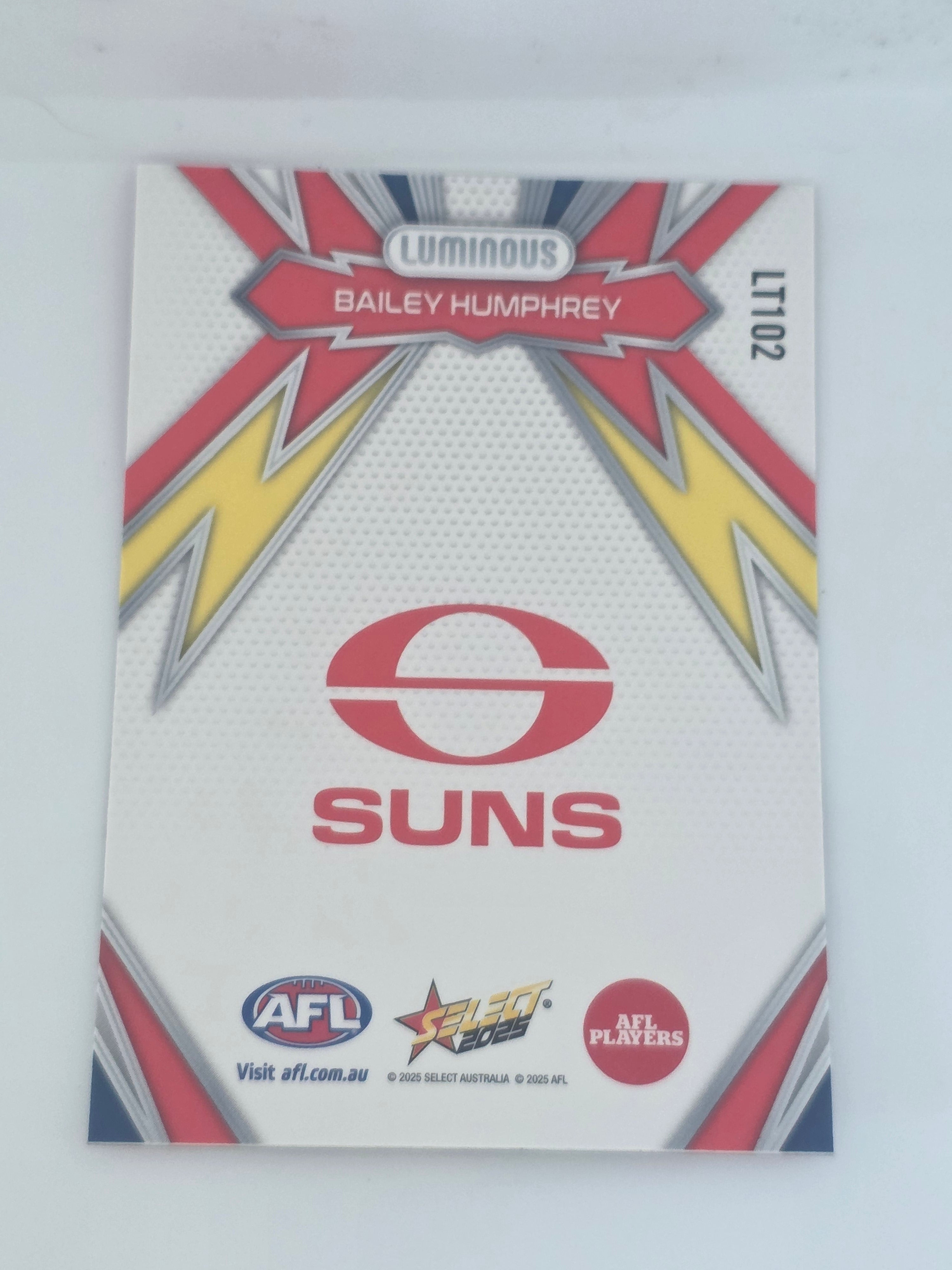 AFL Footy Stars 2025 | Luminous Thunderbolt | #LT102 B. Humphrey Gold Coast Suns