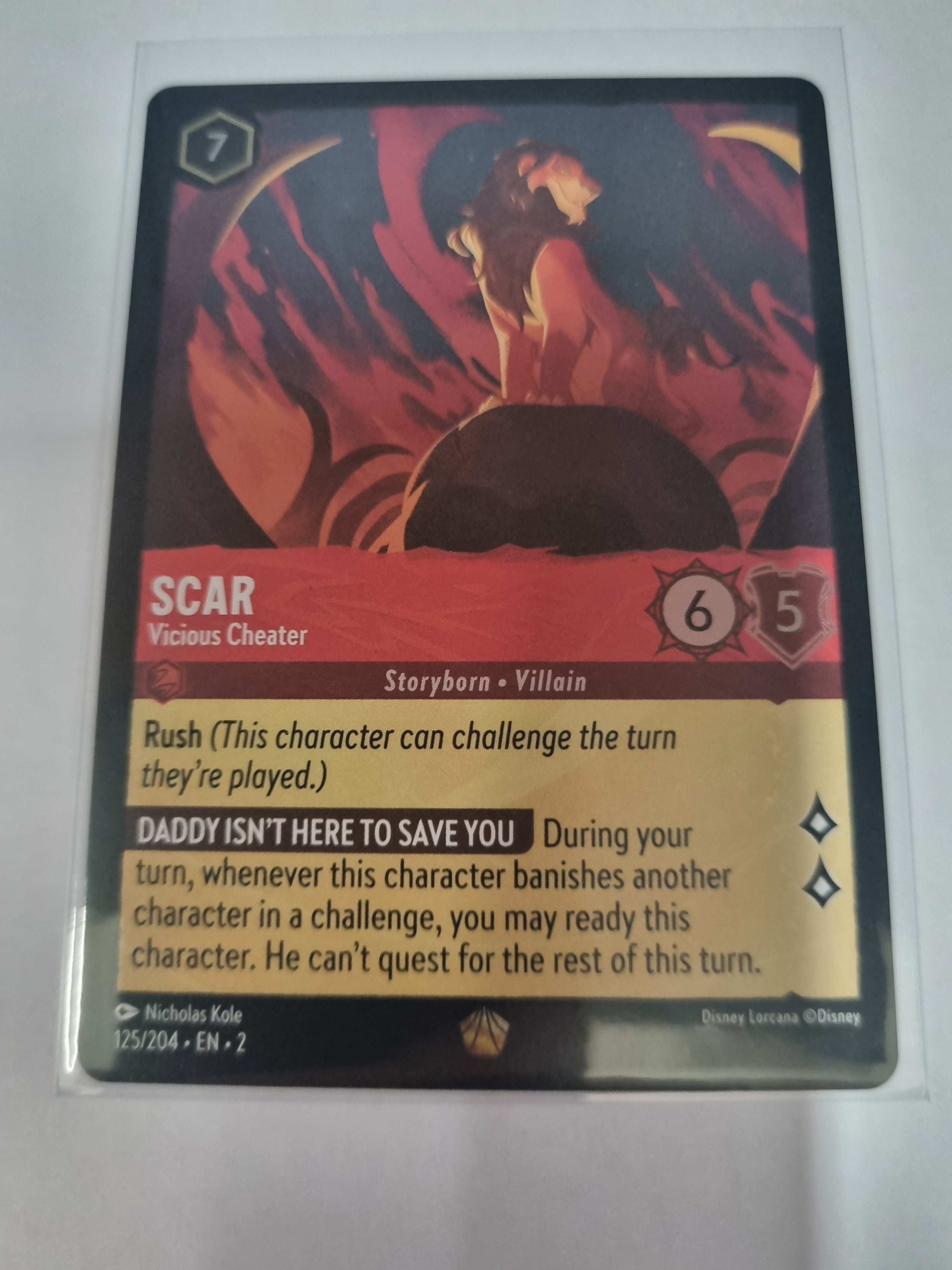 Lorcana - Floodborn - #125/204 - Coldfoil - Scar - Vicious Cheater - Legendary