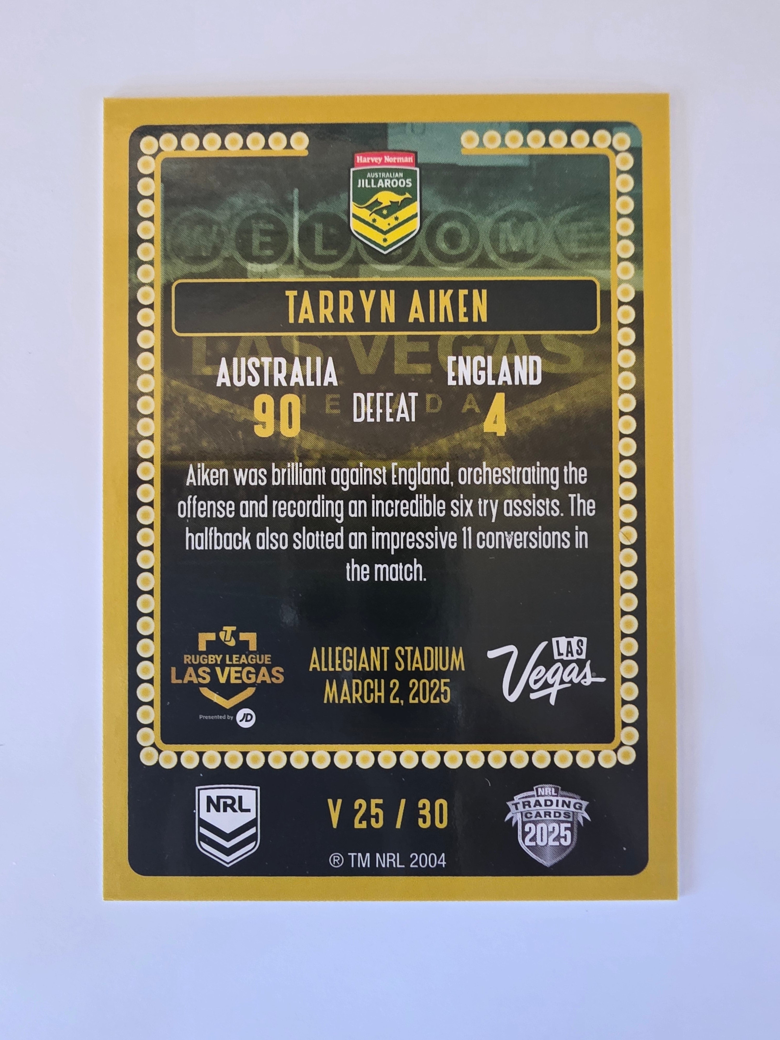 NRL 2025 Elite | 2025 Vegas Round | #V25 | Tarryn Aiken | Jillaroos