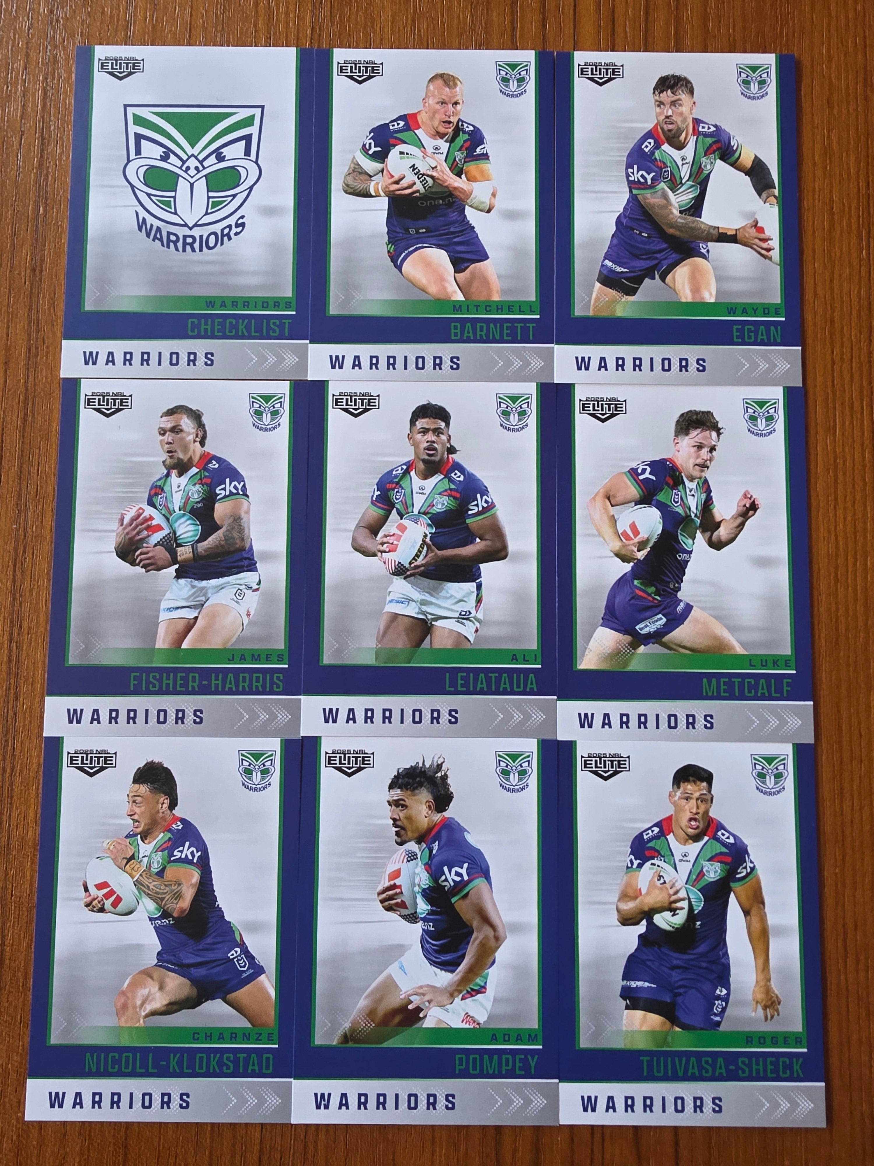 NRL 2025 Elite | Base Team Set 9 Cards | Warriors