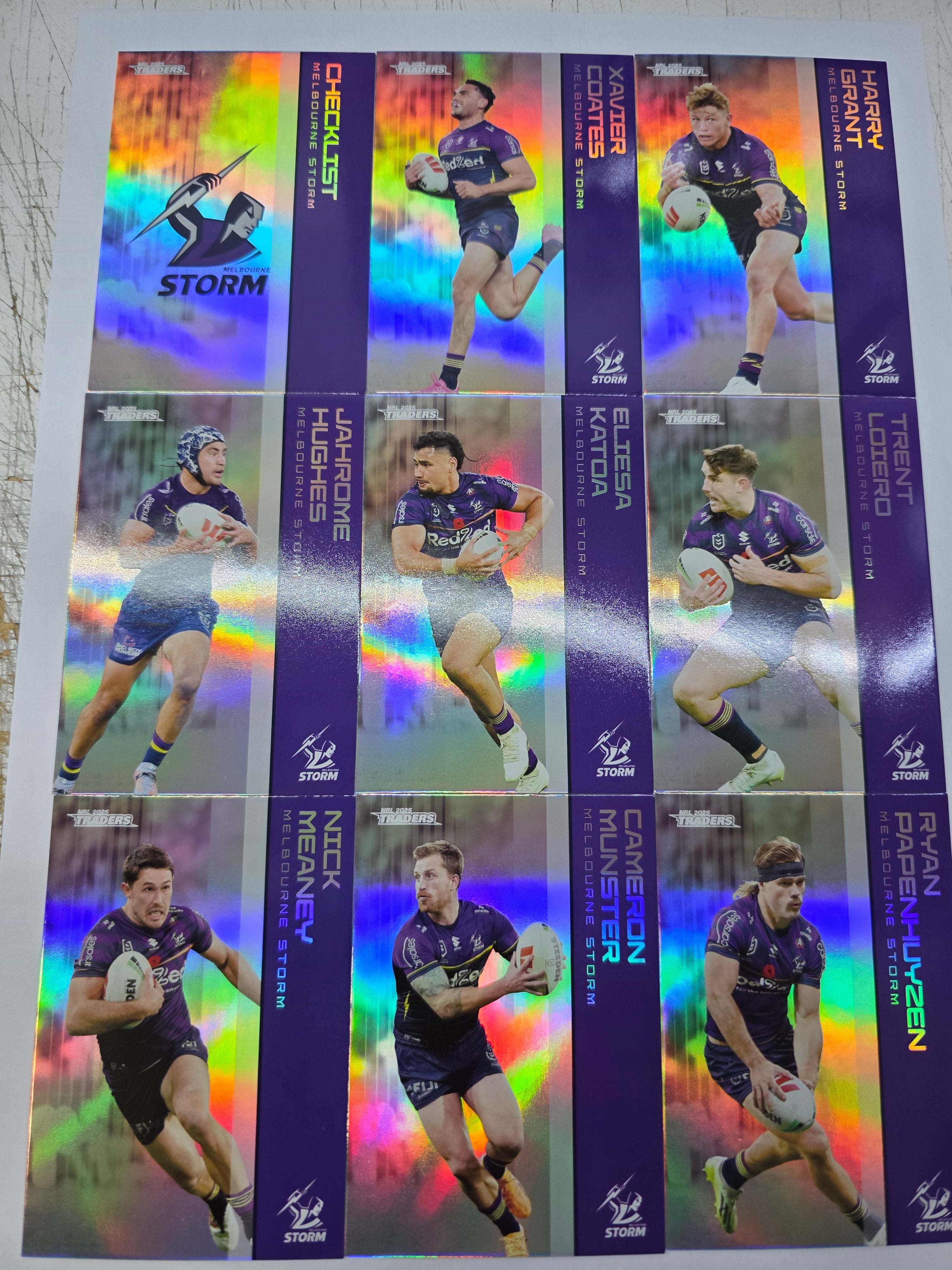 NRL 2025 Traders - Silver Team Set 9 Cards - Storm -