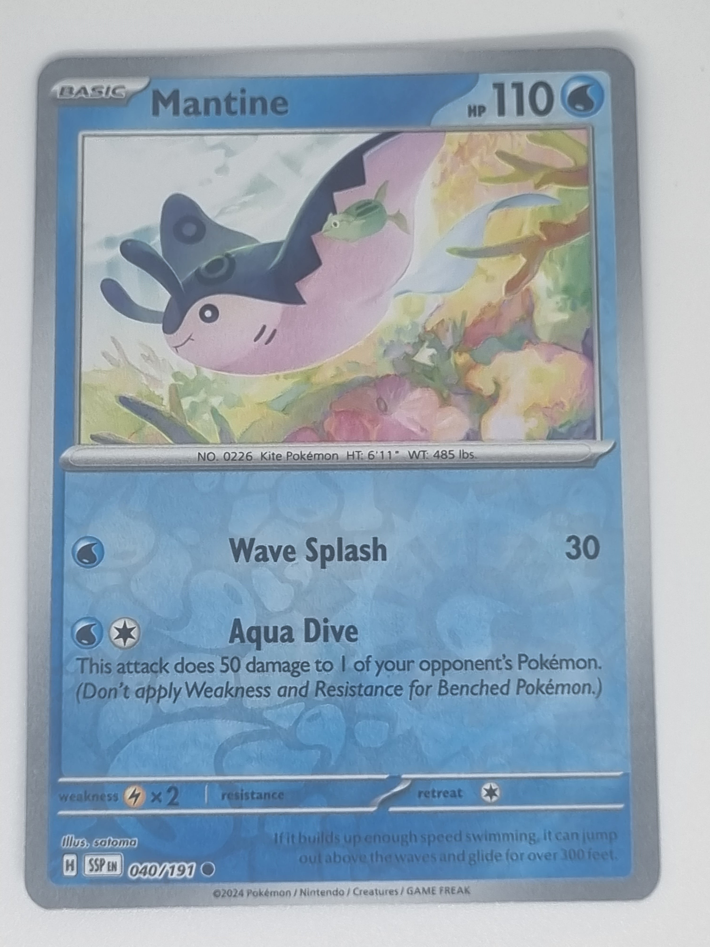 Pokemon TCG - Surging Sparks - #040/191 - Reverse Holo - Mantine - Common