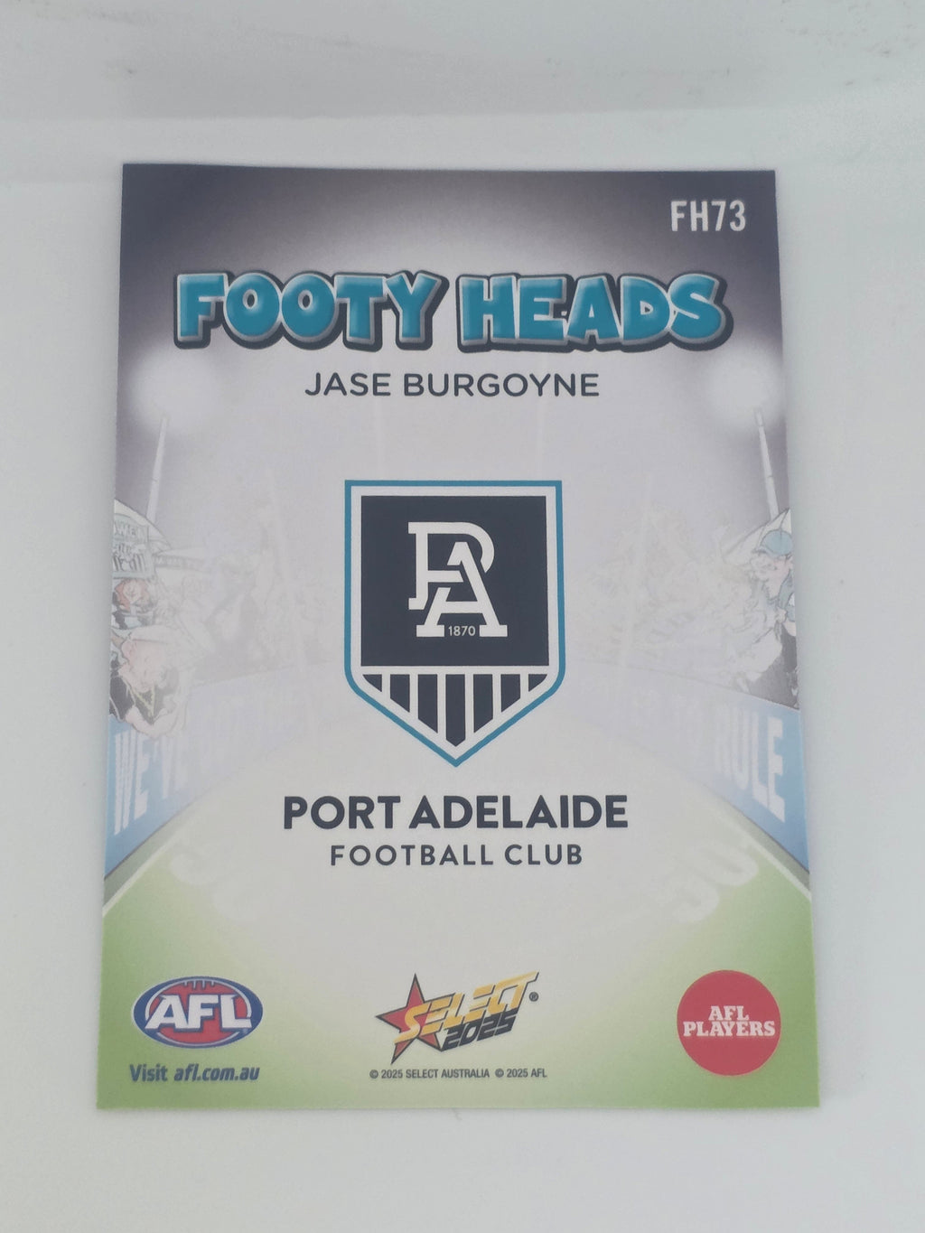 AFL Footy Stars 2025 | Footy Heads | #FH73 | J. Burgoyne | Port Adelaide
