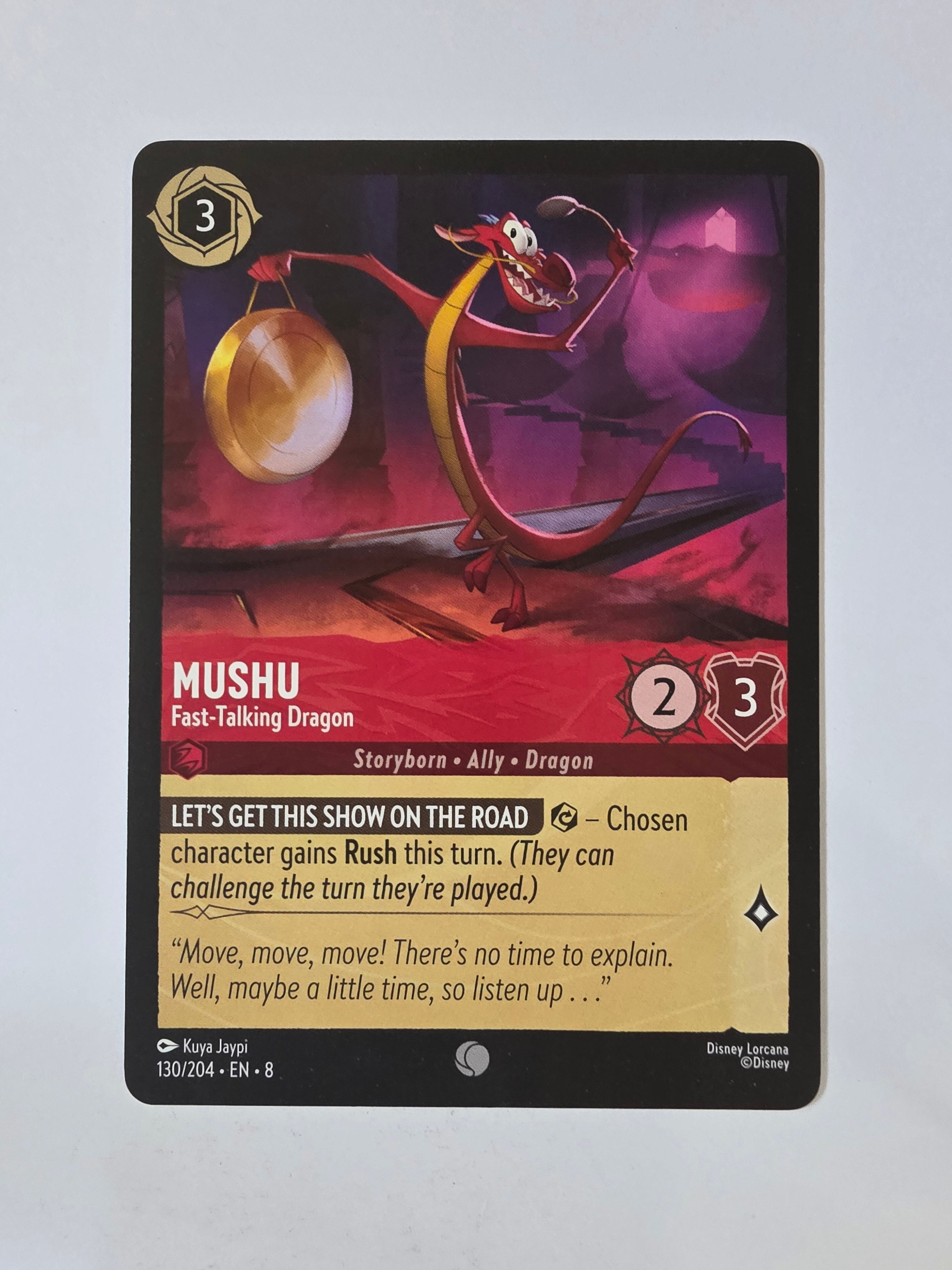 Disney Lorcana Reign of Jafar | Mushu Fast-Talking Dragon | #130 | Common