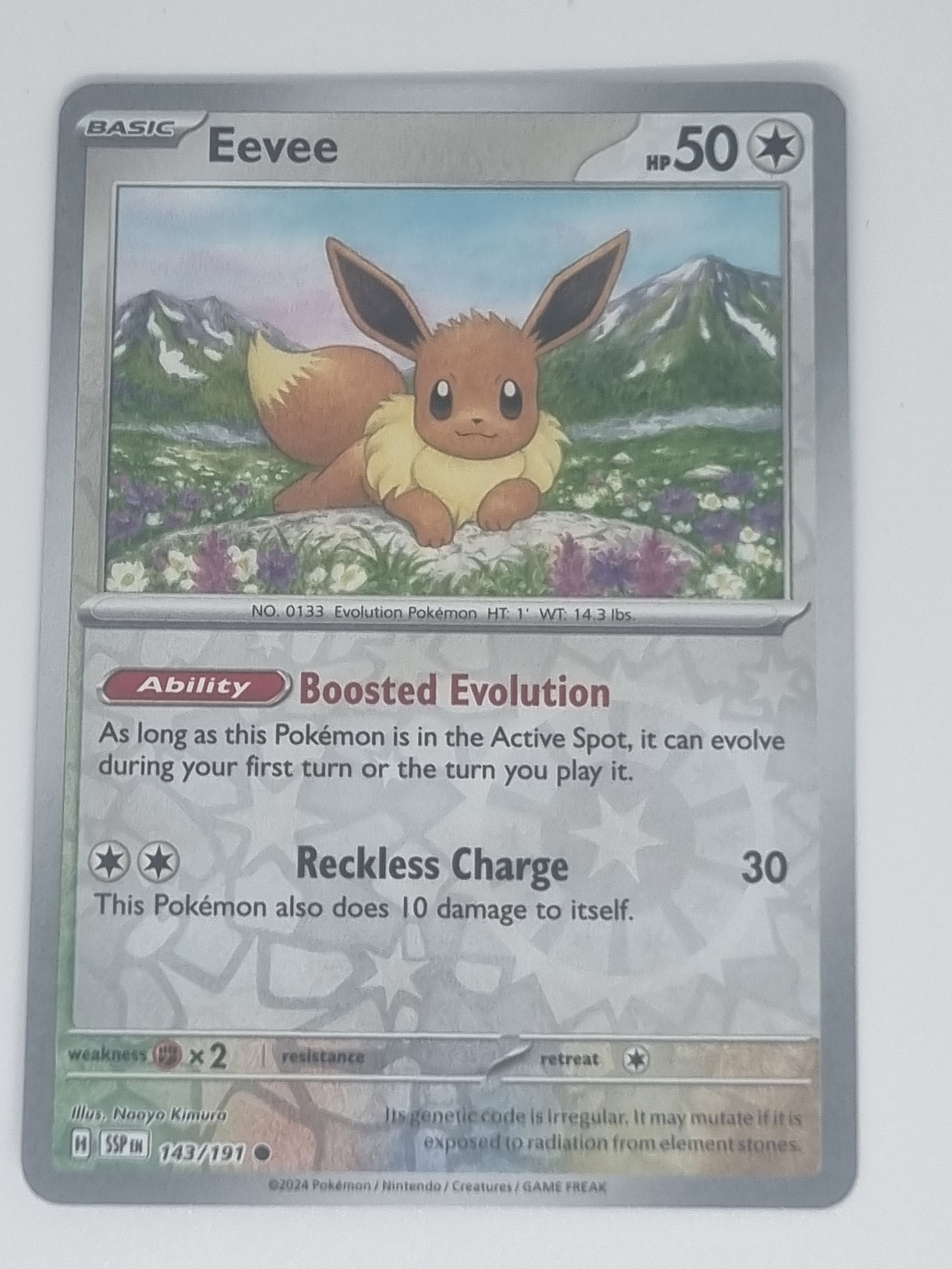 Pokemon TCG - Surging Sparks - #143/191 - Reverse Holo - Eevee - Common