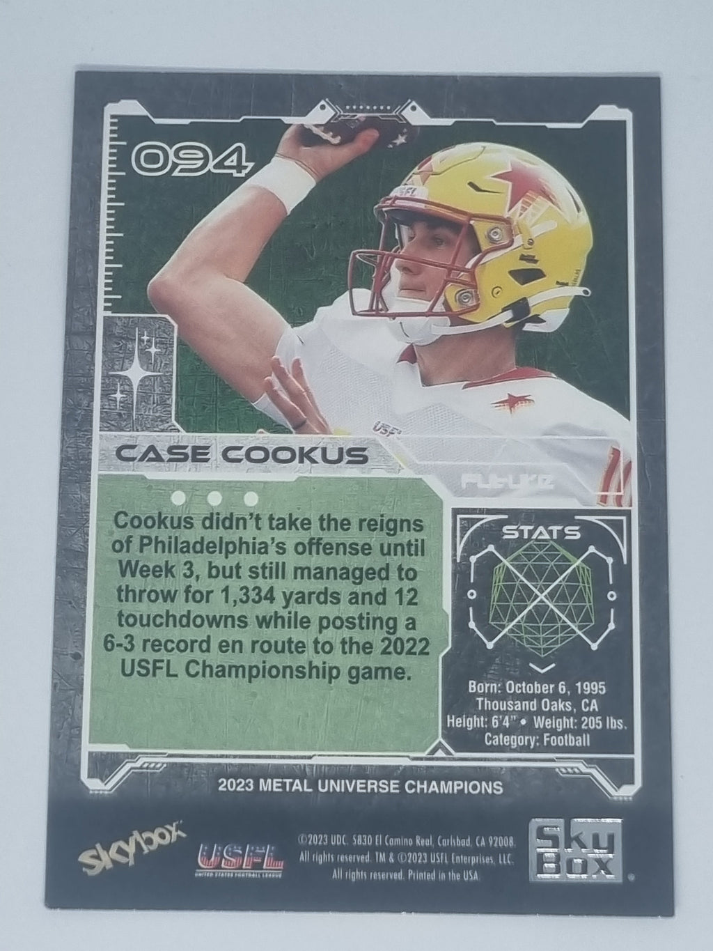 2023 Skybox Metal Universe Champions - #094 - Case Cookus