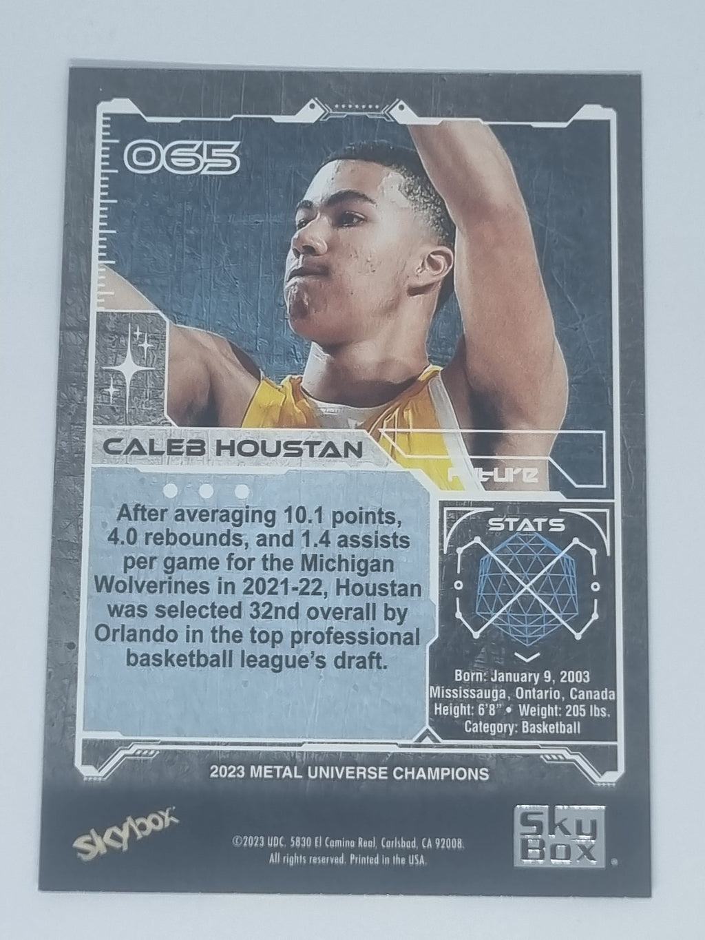2023 Skybox Metal Universe Champions - #065 - Caleb Houstan