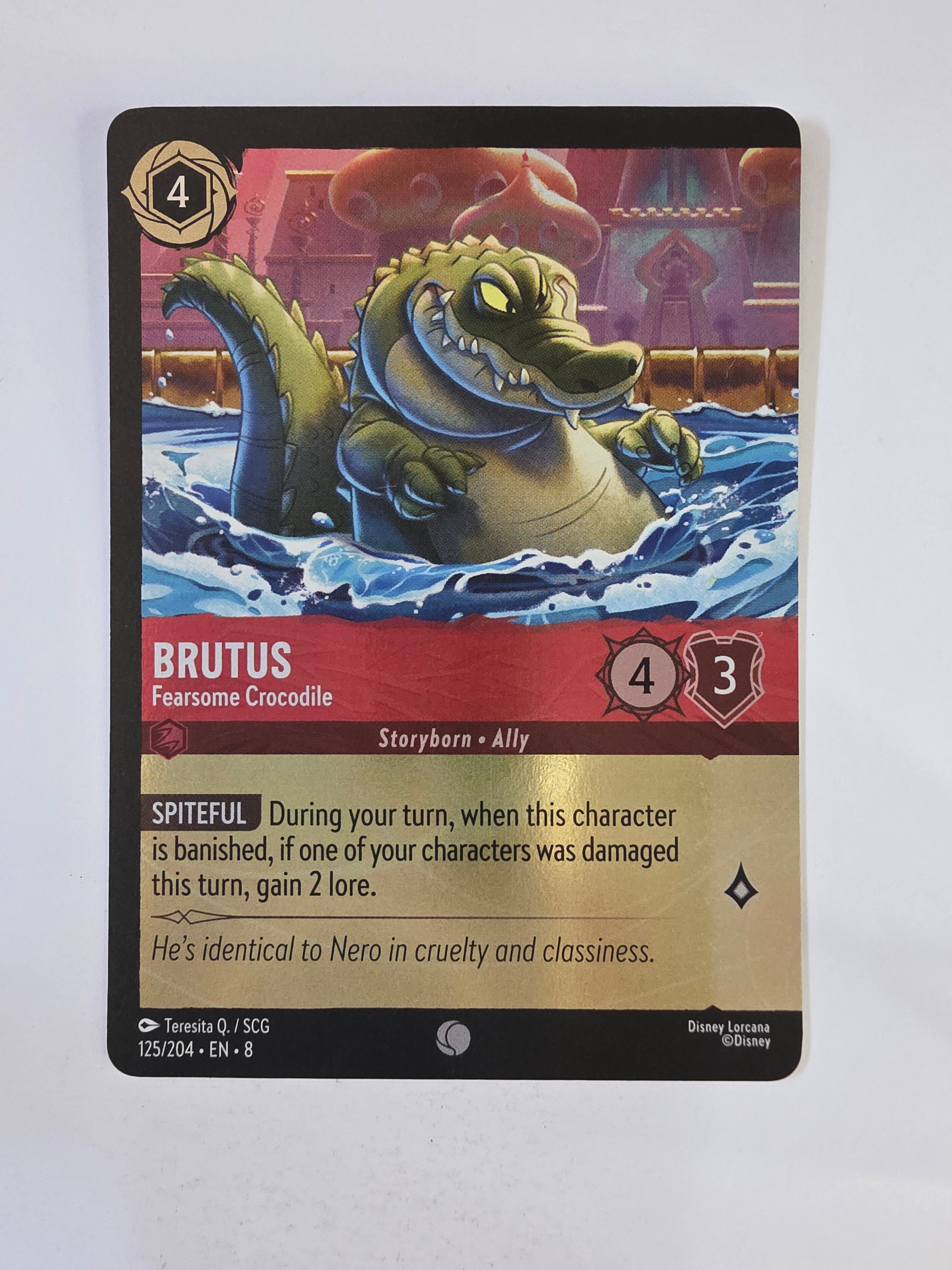 Disney Lorcana Reign of Jafar | Coldfoil | Brutus Fearsome Crocodile | #125 | Common