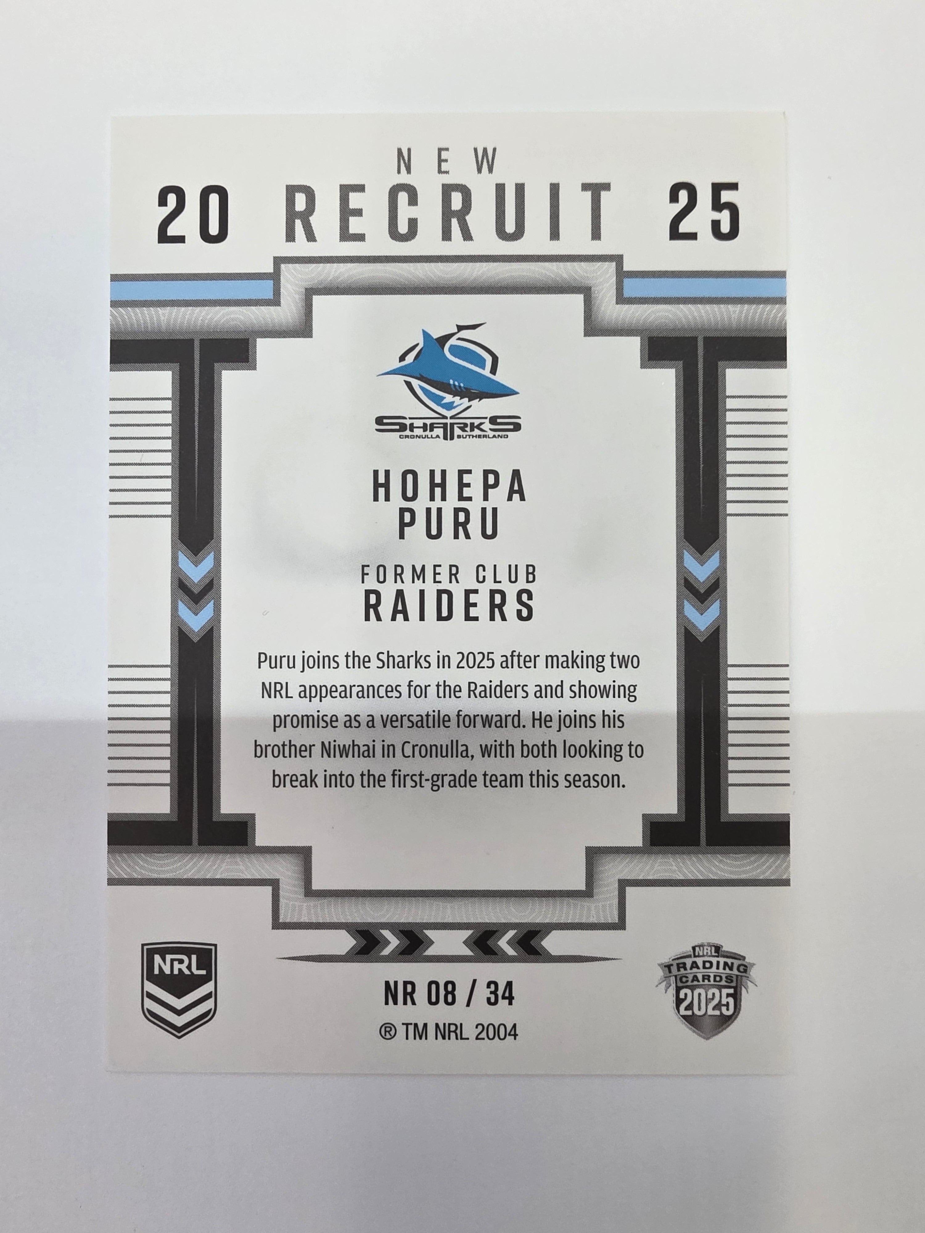 NRL 2025 Elite | New Recruits | #NR08 | Hohepa Puru | Sharks