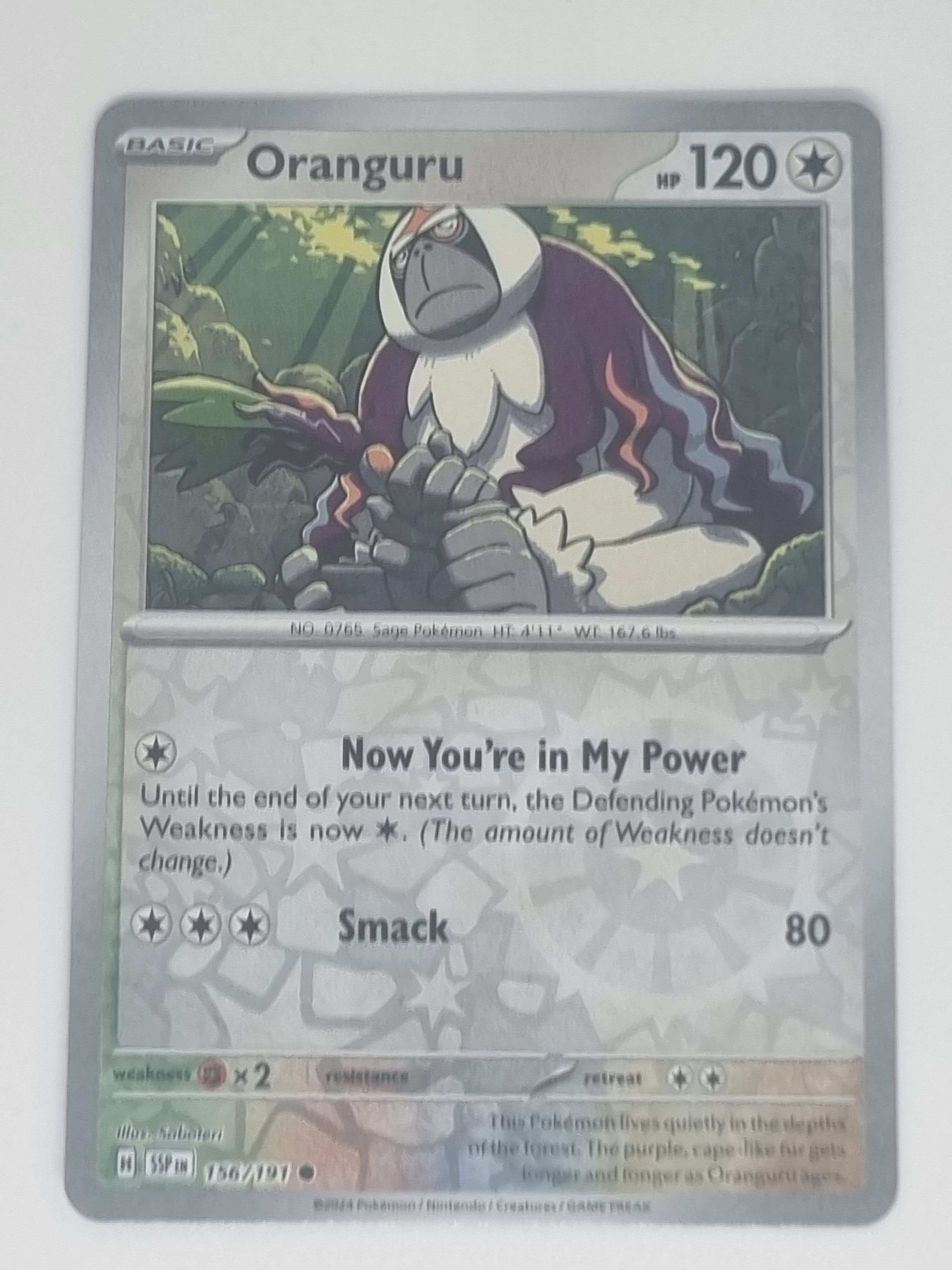 Pokemon TCG - Surging Sparks - #156/191 - Reverse Holo - Oranguru - Common