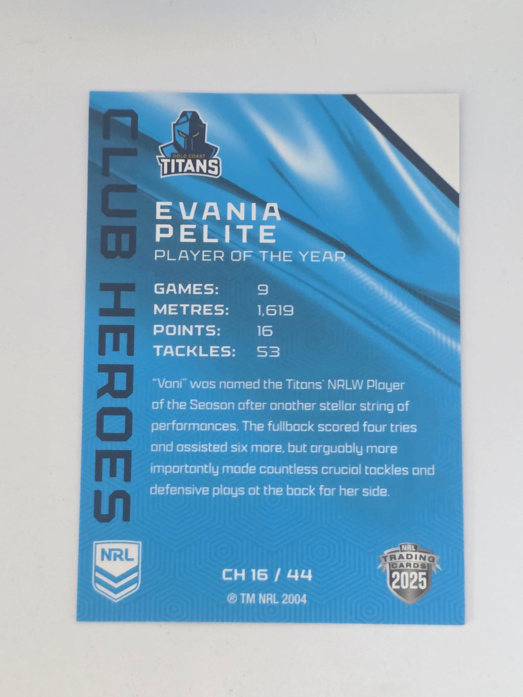 NRL 2025 Traders | Club Heroes | #CH16 | Evania Pelite | Titans
