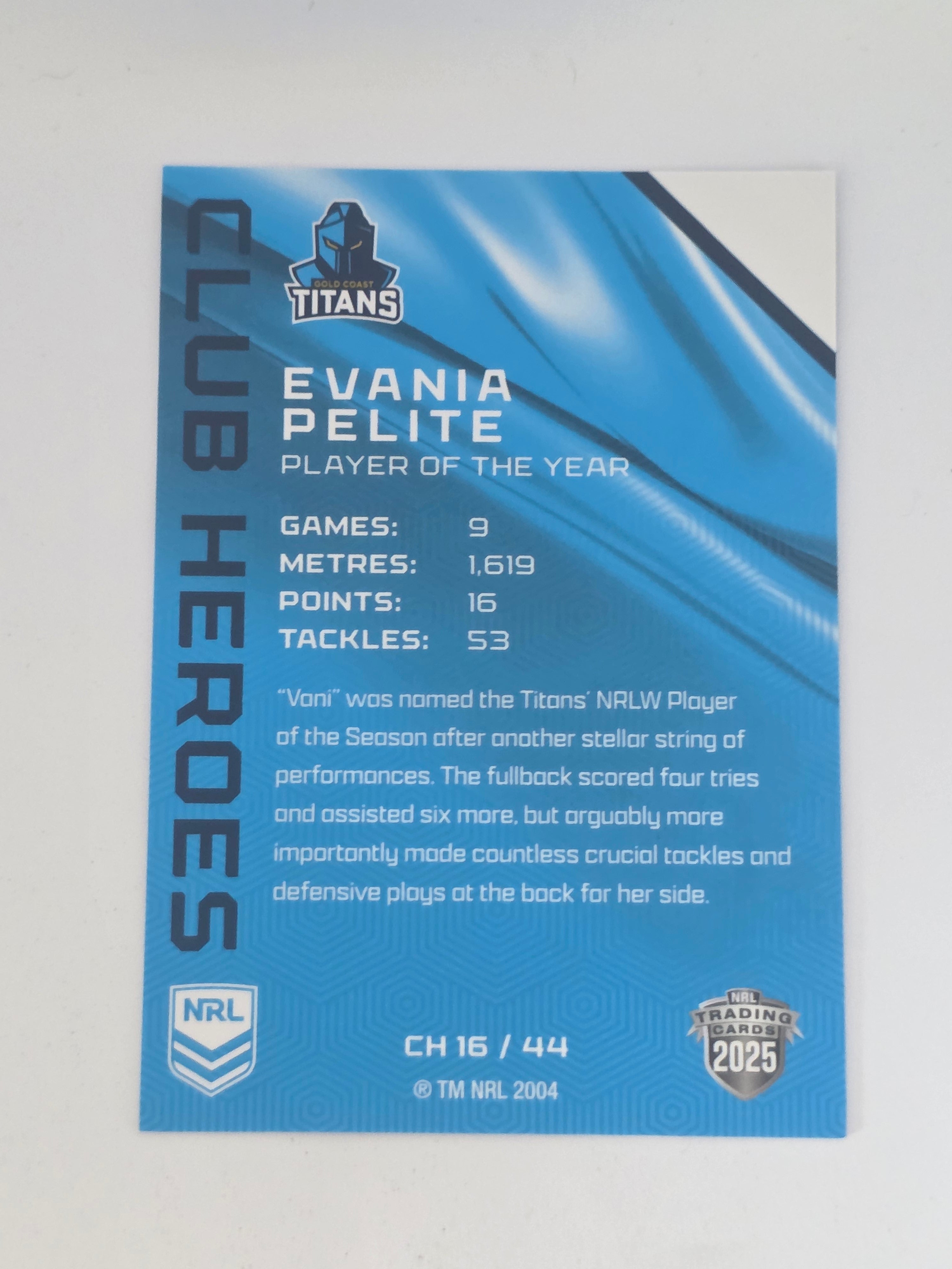 NRL 2025 Traders | Club Heroes | #CH16 | Evania Pelite | Titans