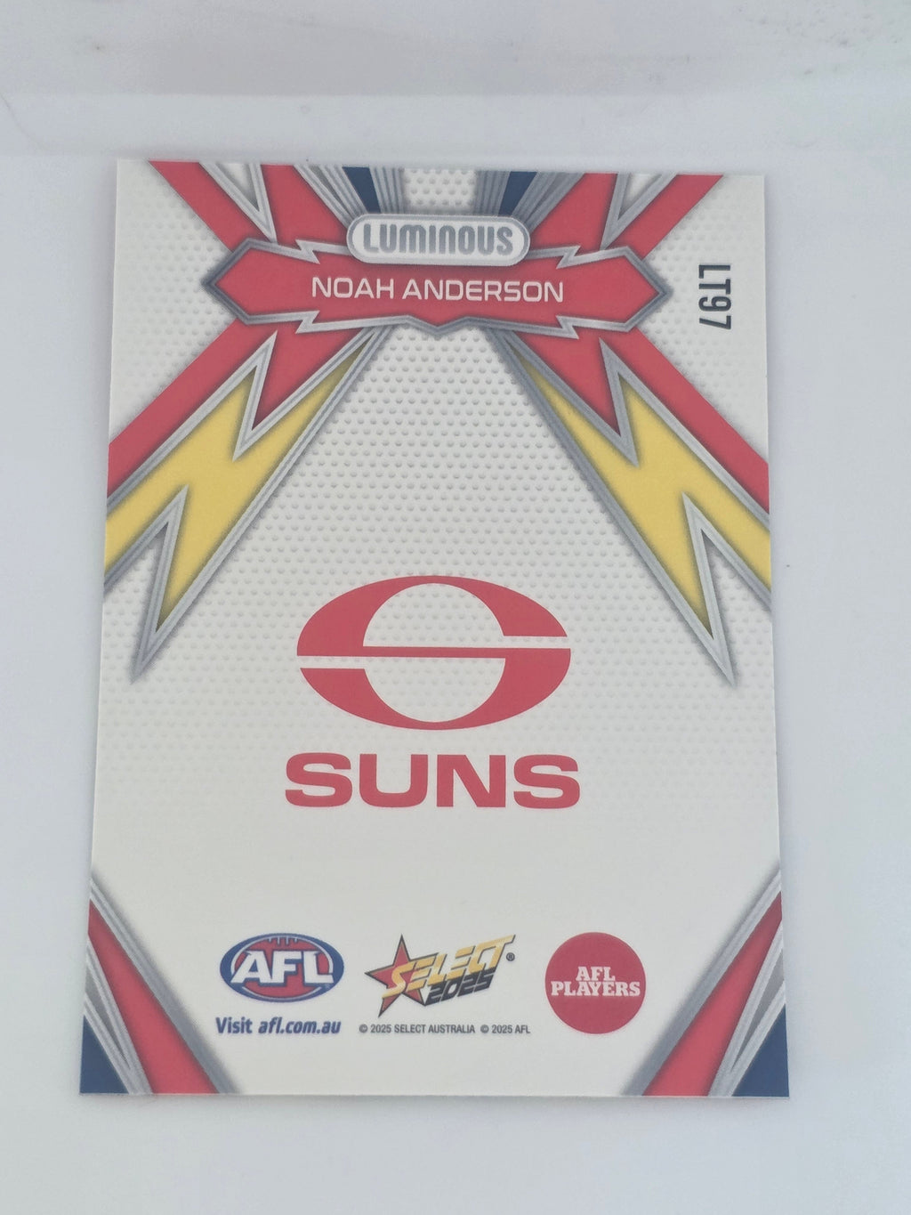 AFL Footy Stars 2025 | Luminous Thunderbolt | #LT97 N. Anderson Gold Coast Suns